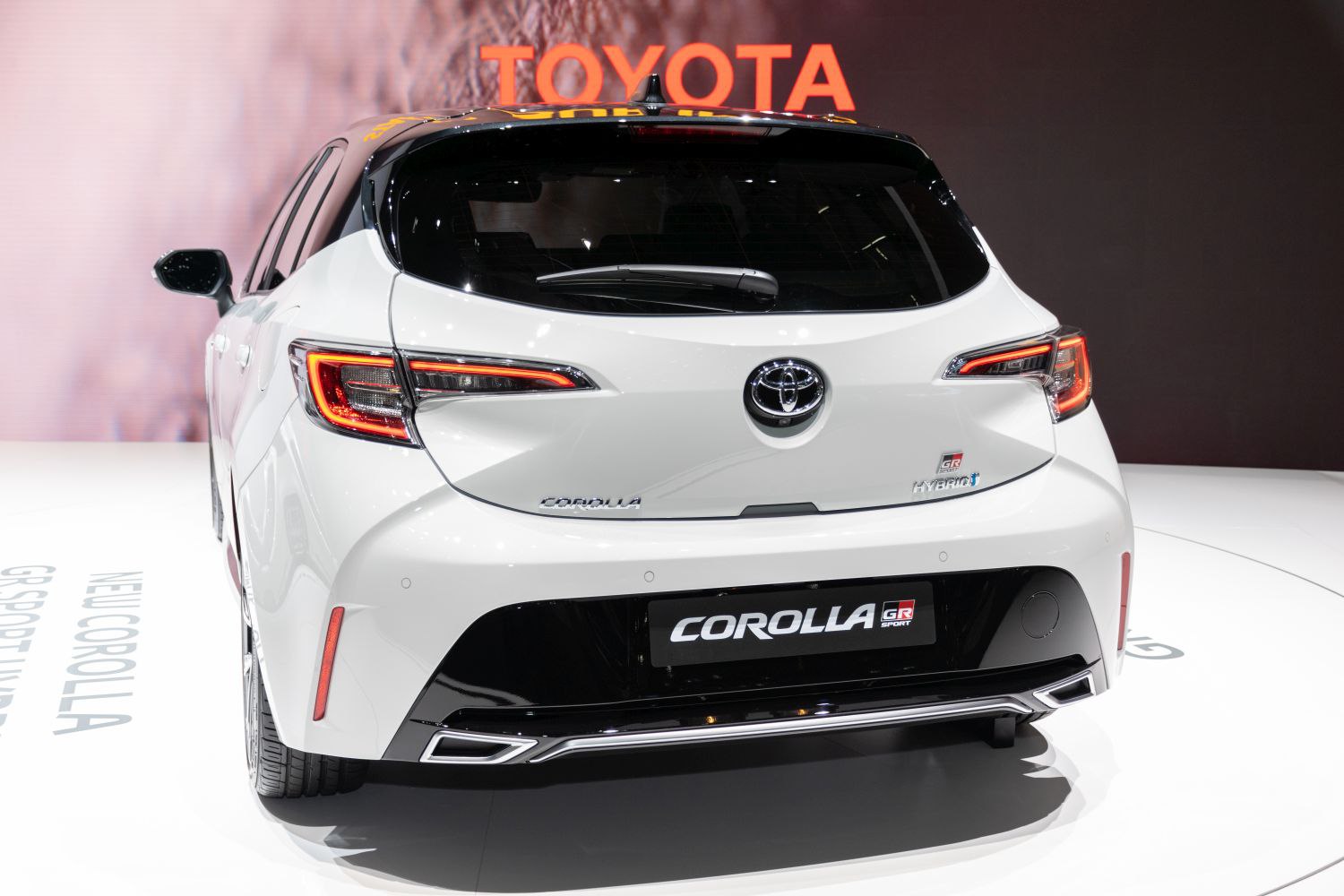 Rear view with distinct taillights and dual exhaust outlets