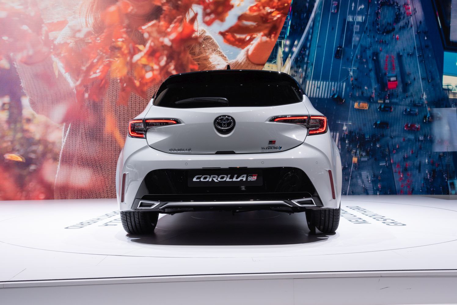 Rear view of a modern hatchback with distinctive taillights and sporty rear design