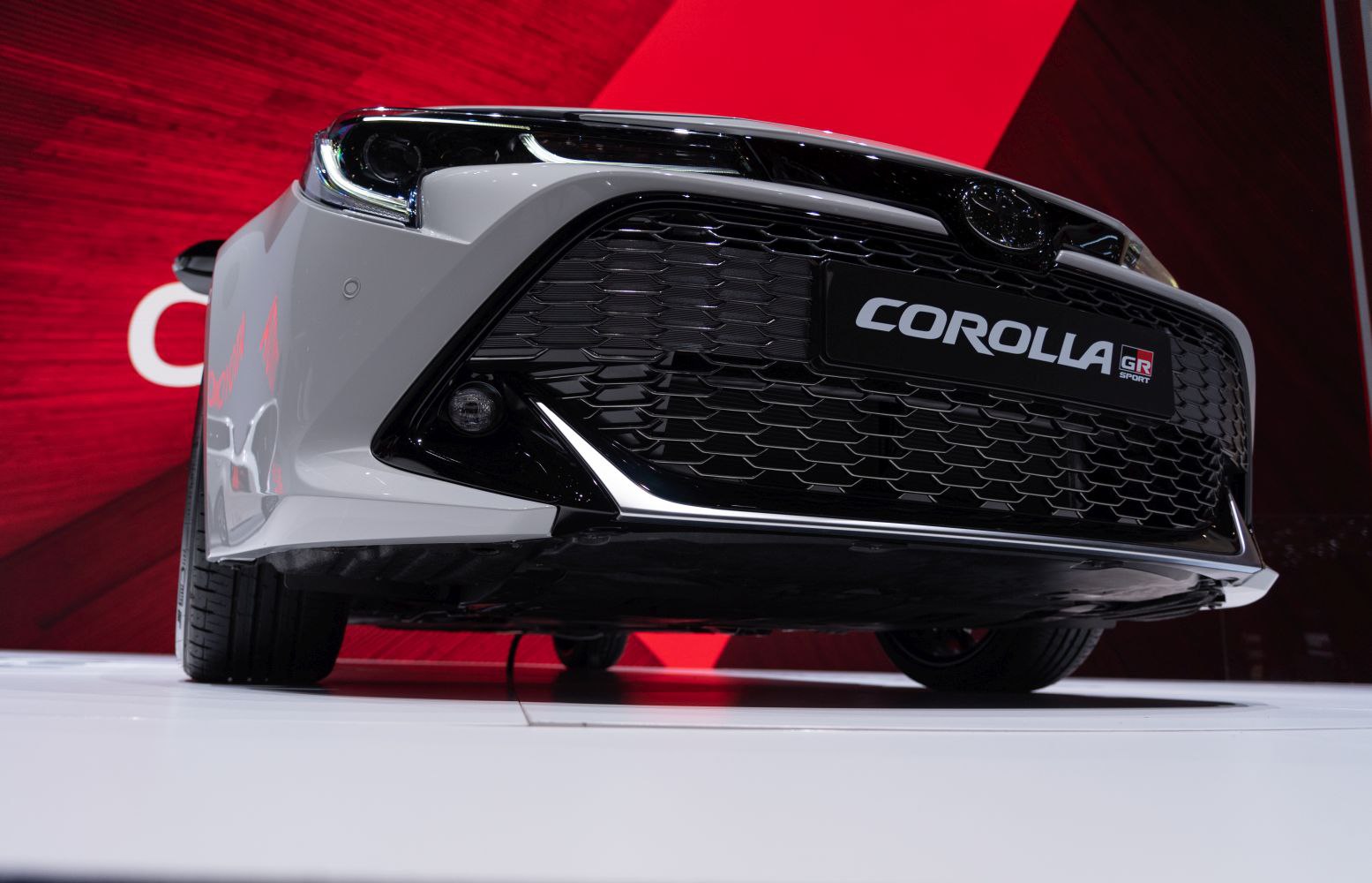 Close-up of front grille and headlight design