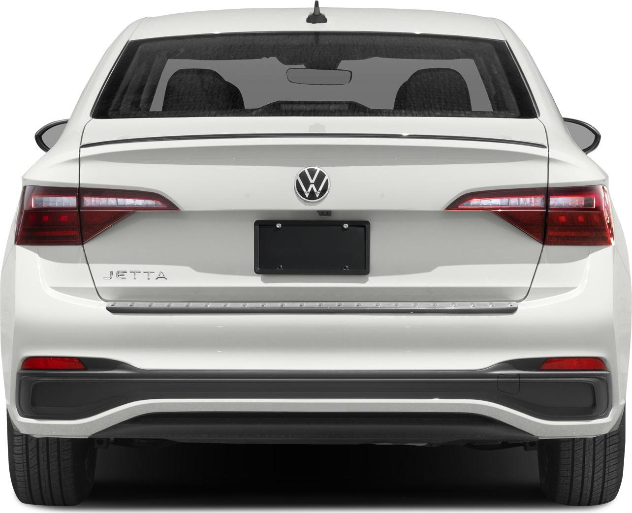 Rear view of a vehicle with LED taillights and a spoiler line