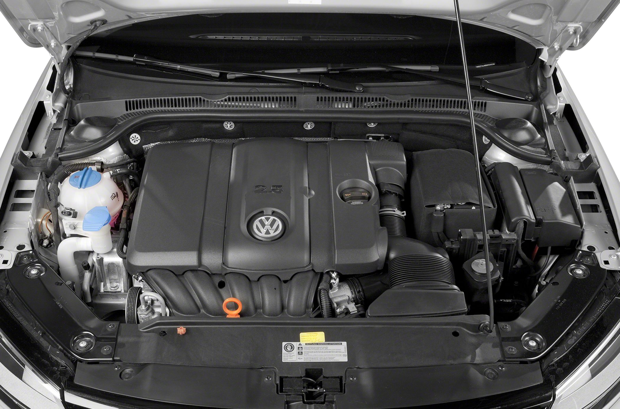Engine bay with 2.5L inline-5 engine and clean components