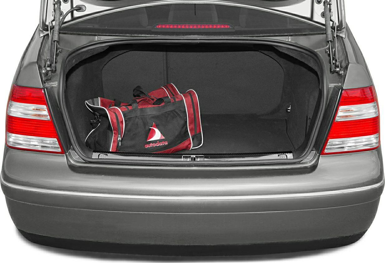 Open spacious trunk with sports bag inside