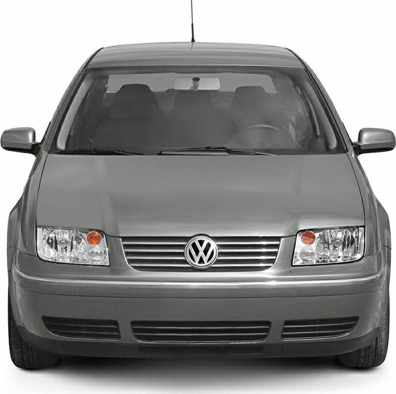 Front view with grille, VW emblem, and dual headlights