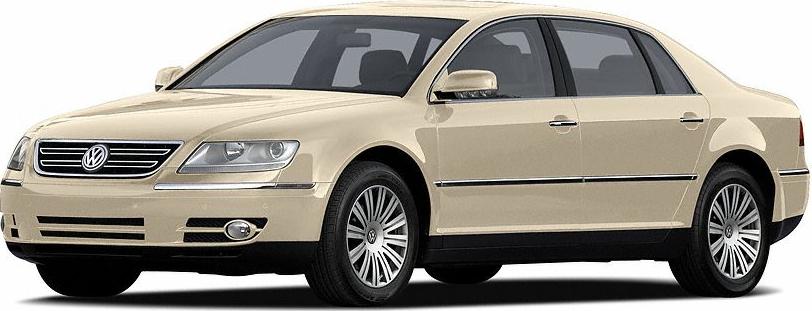 Front-side perspective of luxury large sedan with alloy wheels and beige finish