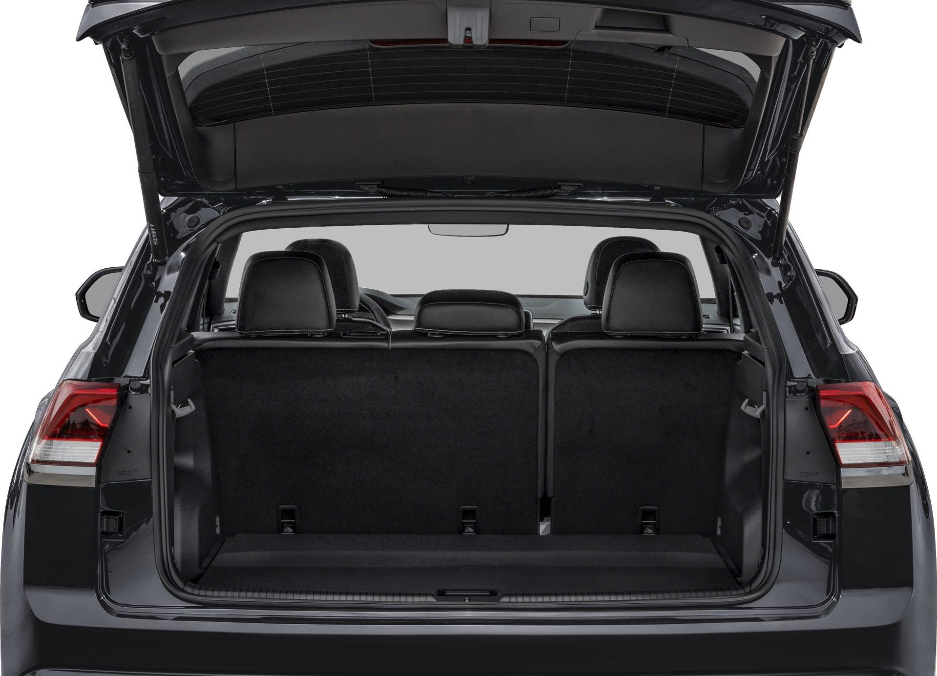 Open trunk with rear seats and spacious cargo area
