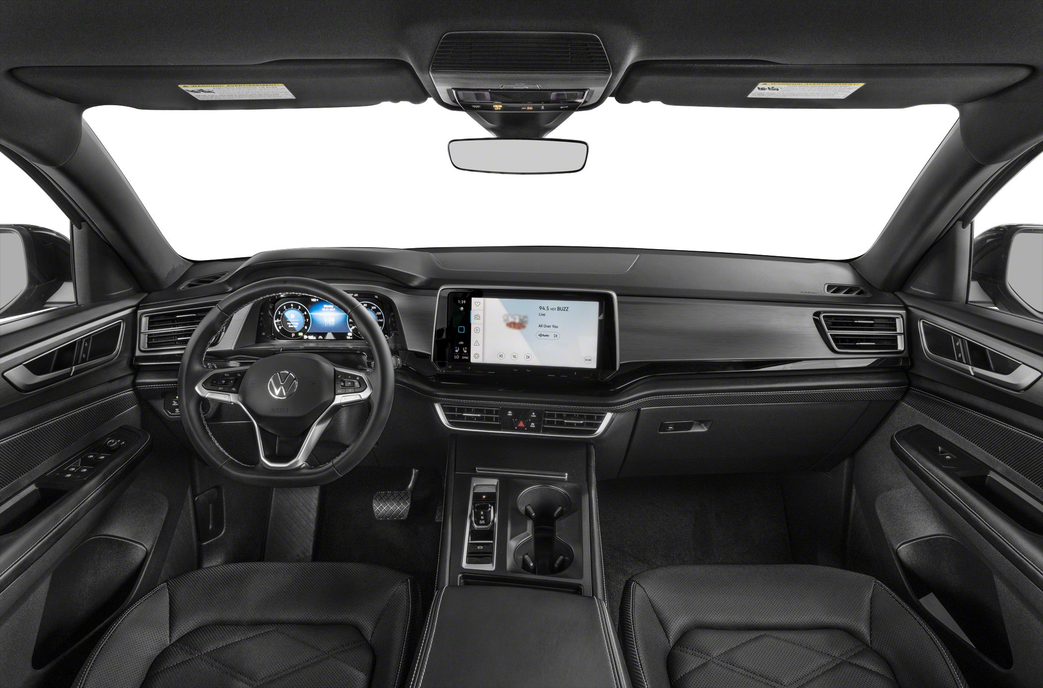 Digital dashboard and large touchscreen in modern SUV interior