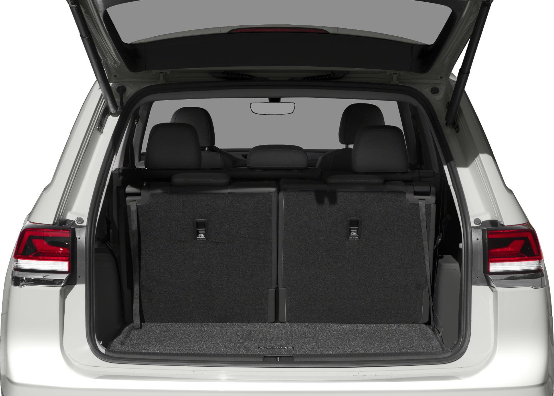 Open rear trunk with rear seats and spacious cargo area