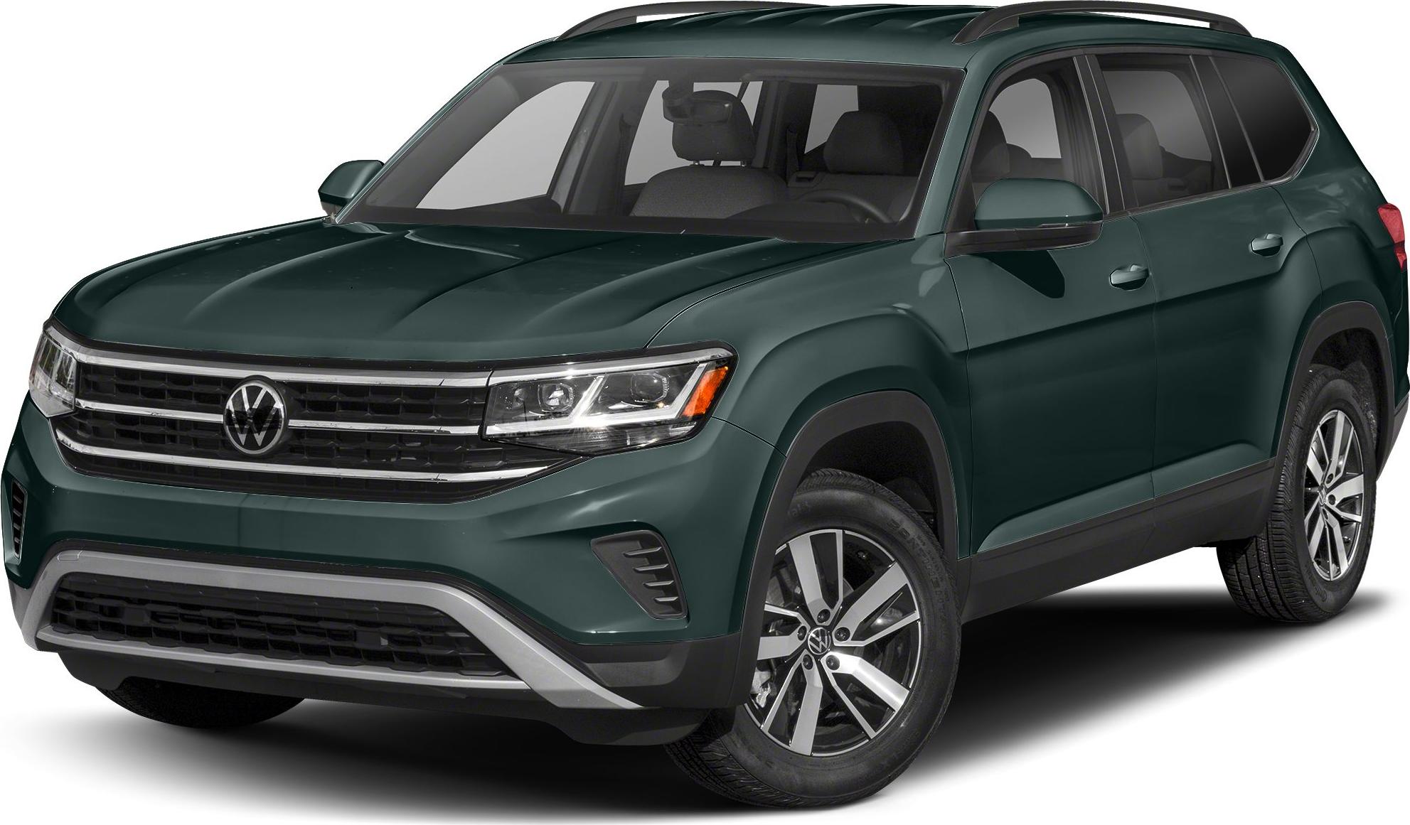 SUV front view with chrome grille and alloy wheels