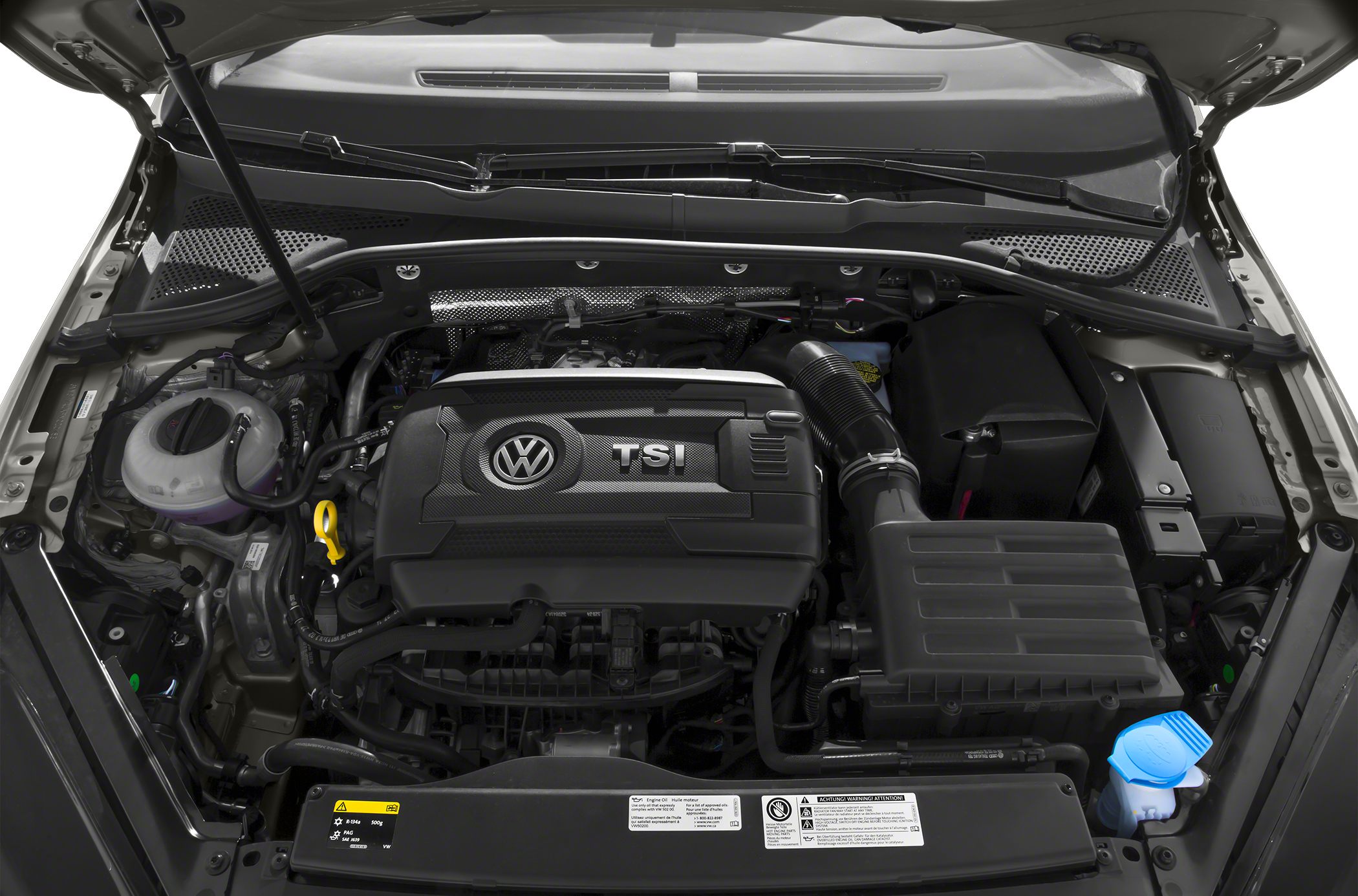 TSI engine cover and components in engine bay