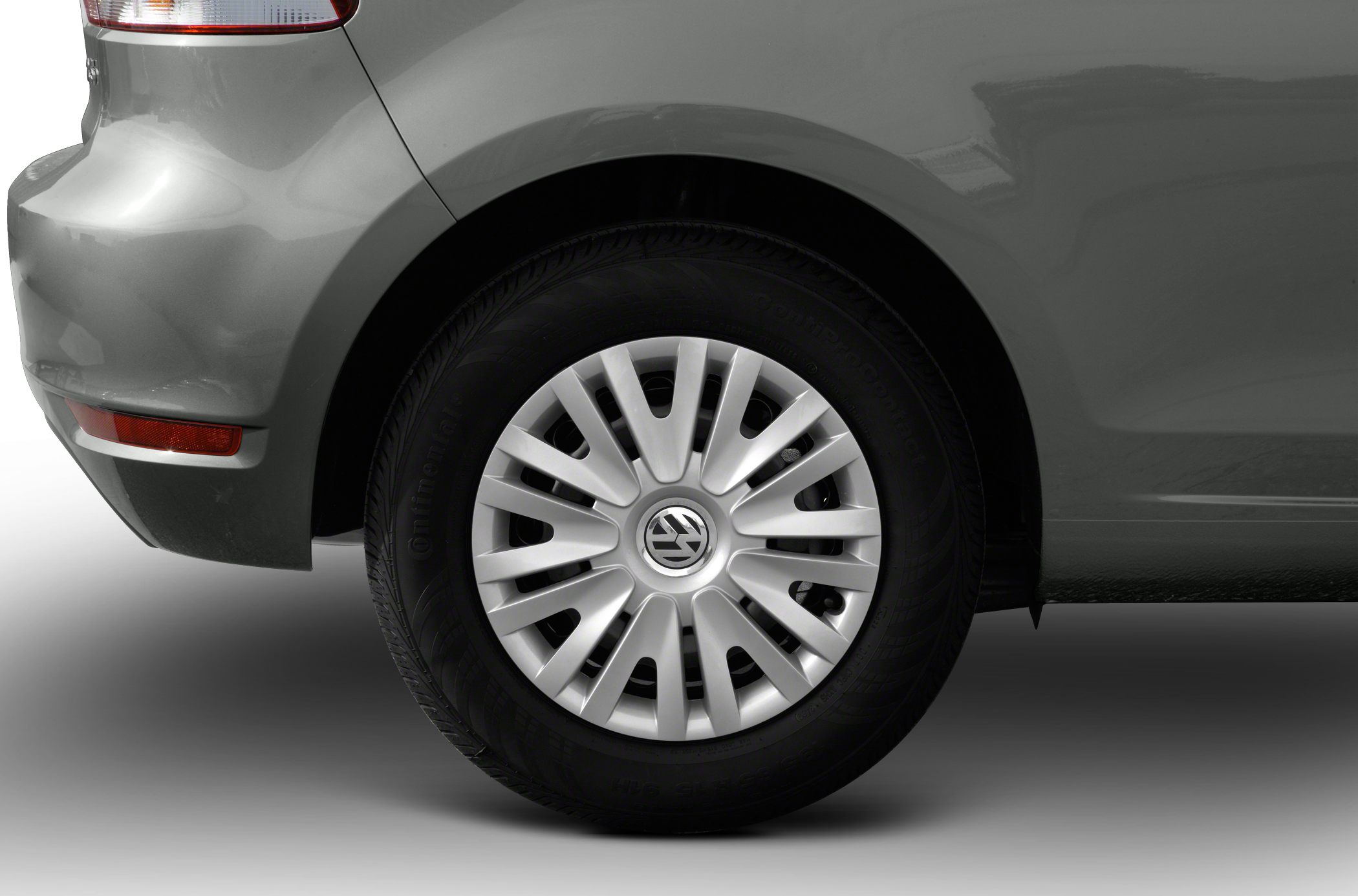 Close-up of rear alloy wheel and rear light on a hatchback.