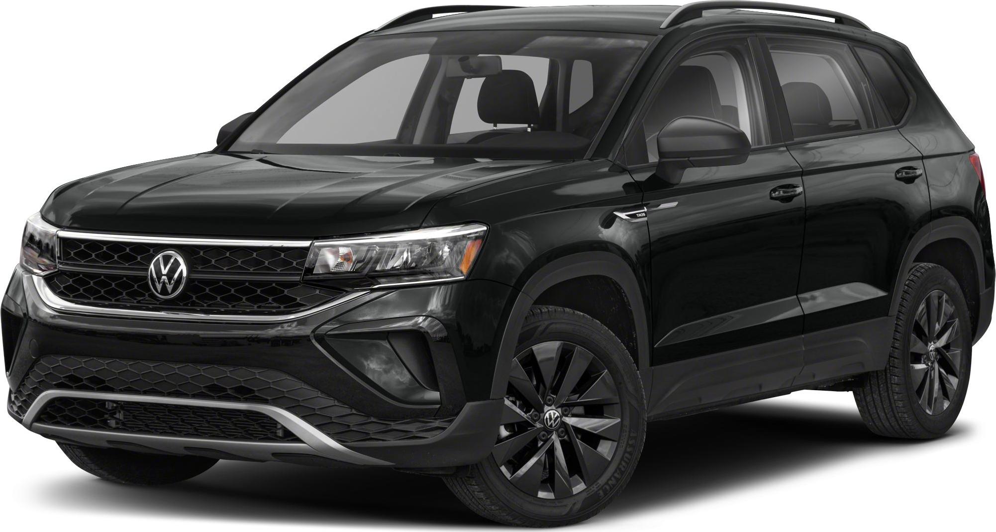 Front-side view of black SUV with prominent grille and alloy wheels