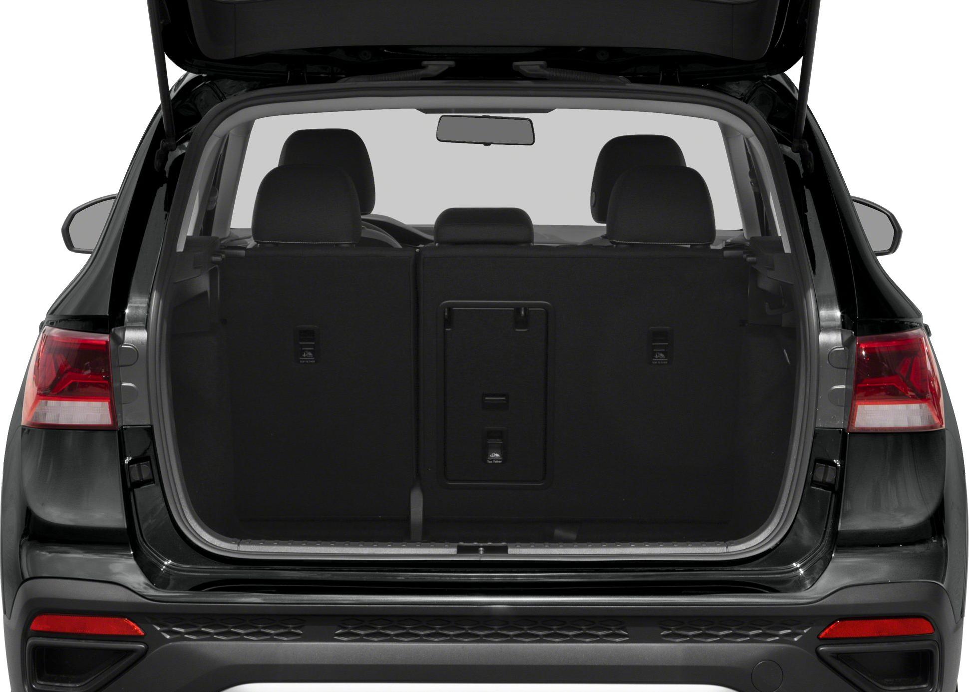 Open rear cargo space with rear seats visible