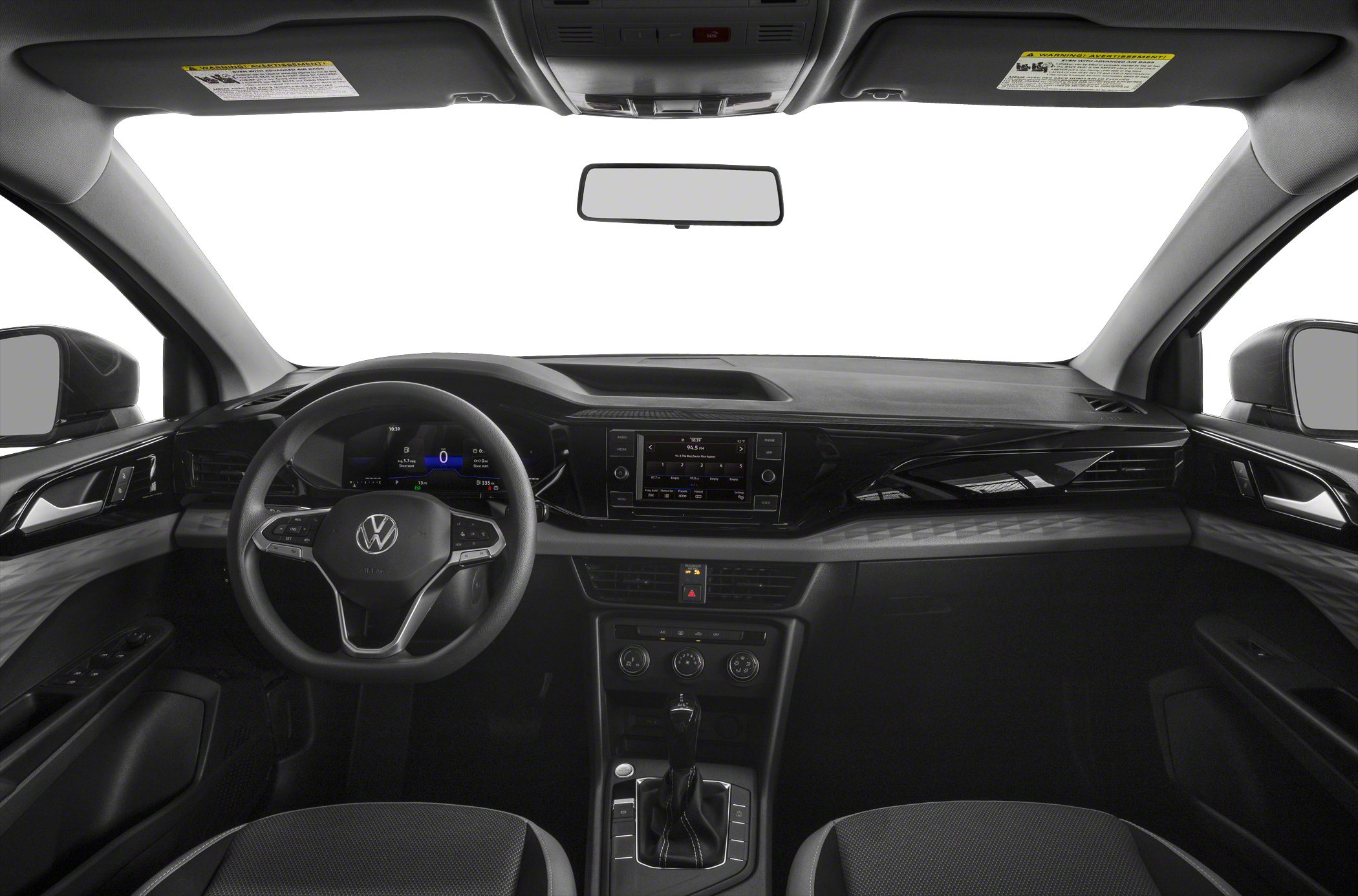 Modern dashboard and multifunction steering wheel with digital display