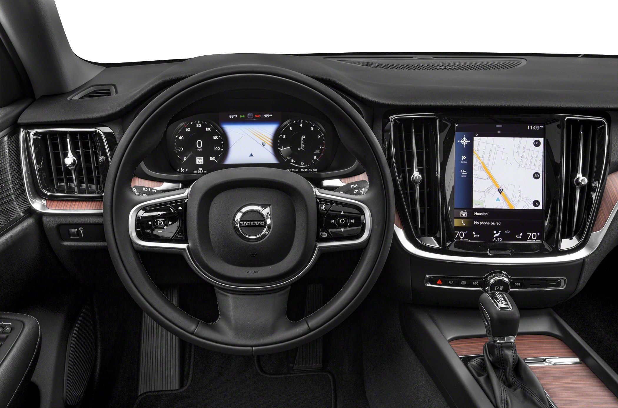 Digital instrument cluster and touchscreen navigation display.