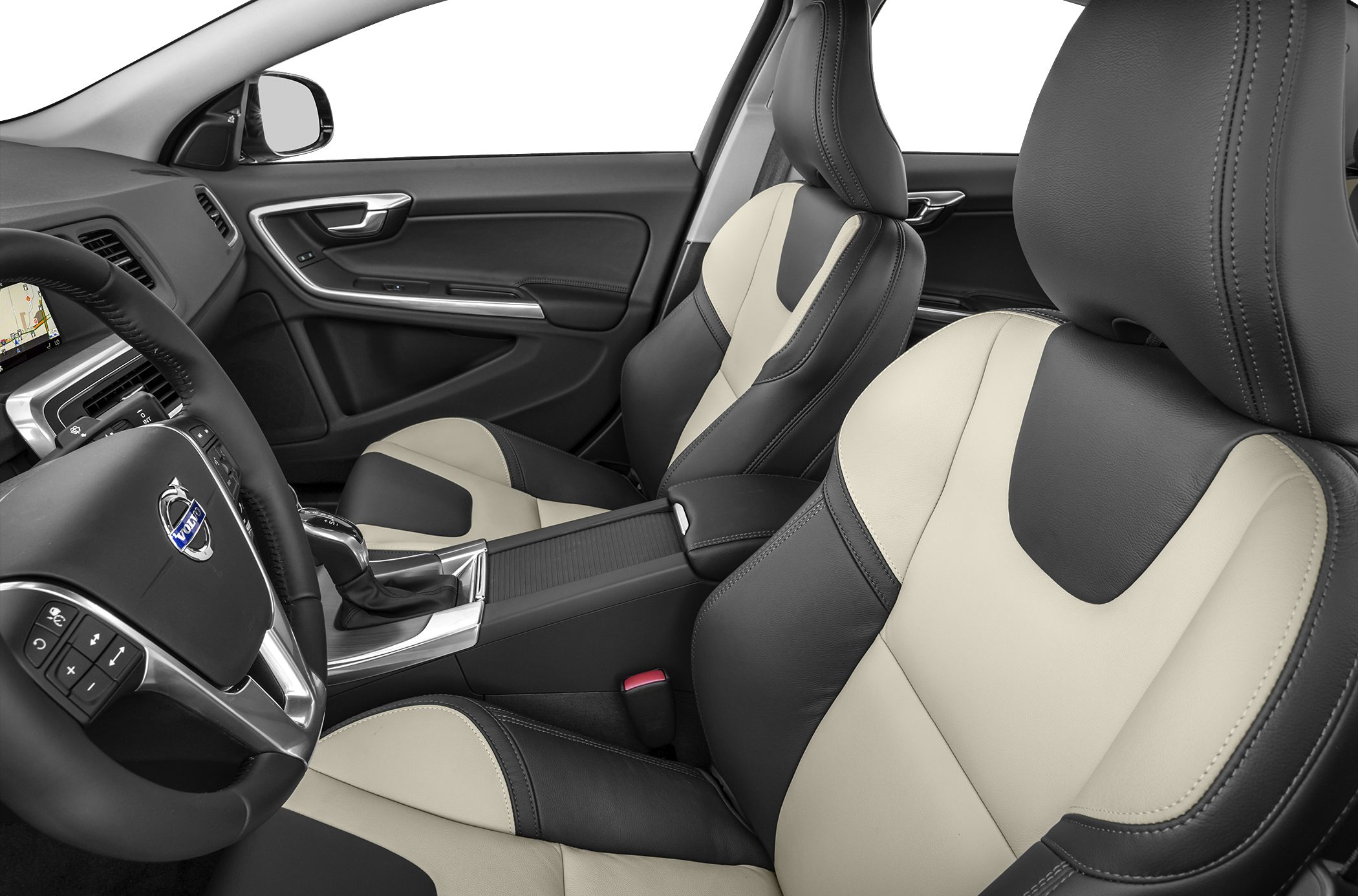 Leather front seats and sleek dashboard interior design