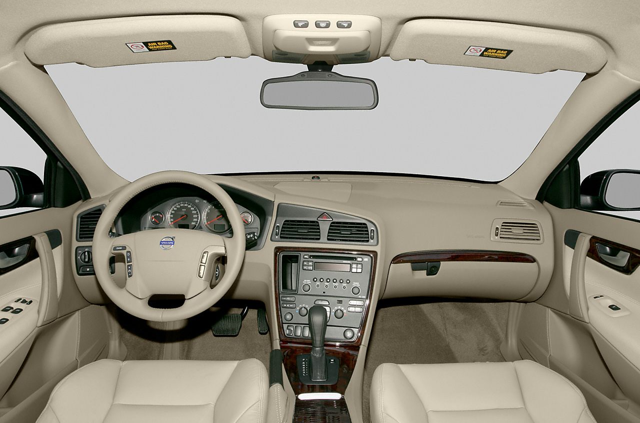 Beige interior dashboard with steering wheel and center console
