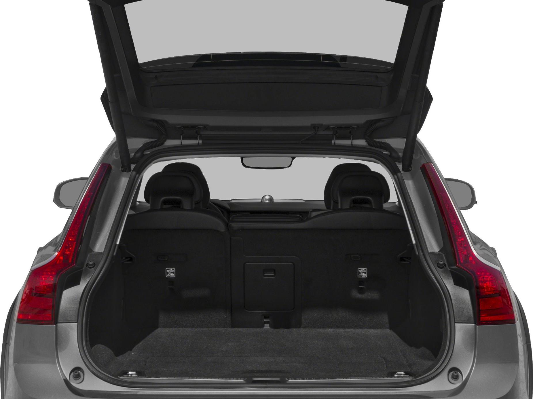 Open rear cargo space with visible seats and tailgate