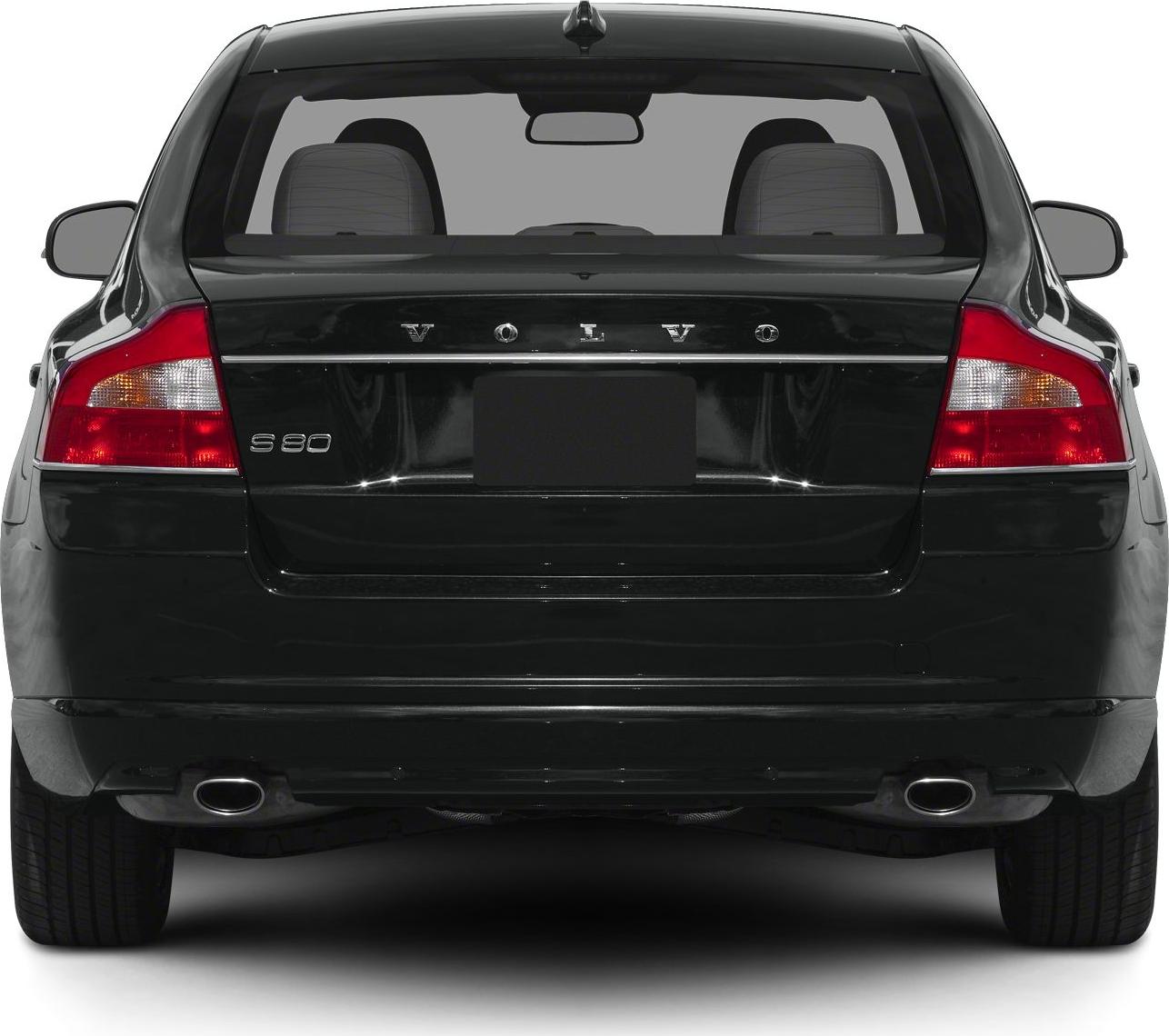 Rear view of sedan with dual exhaust and distinct taillights