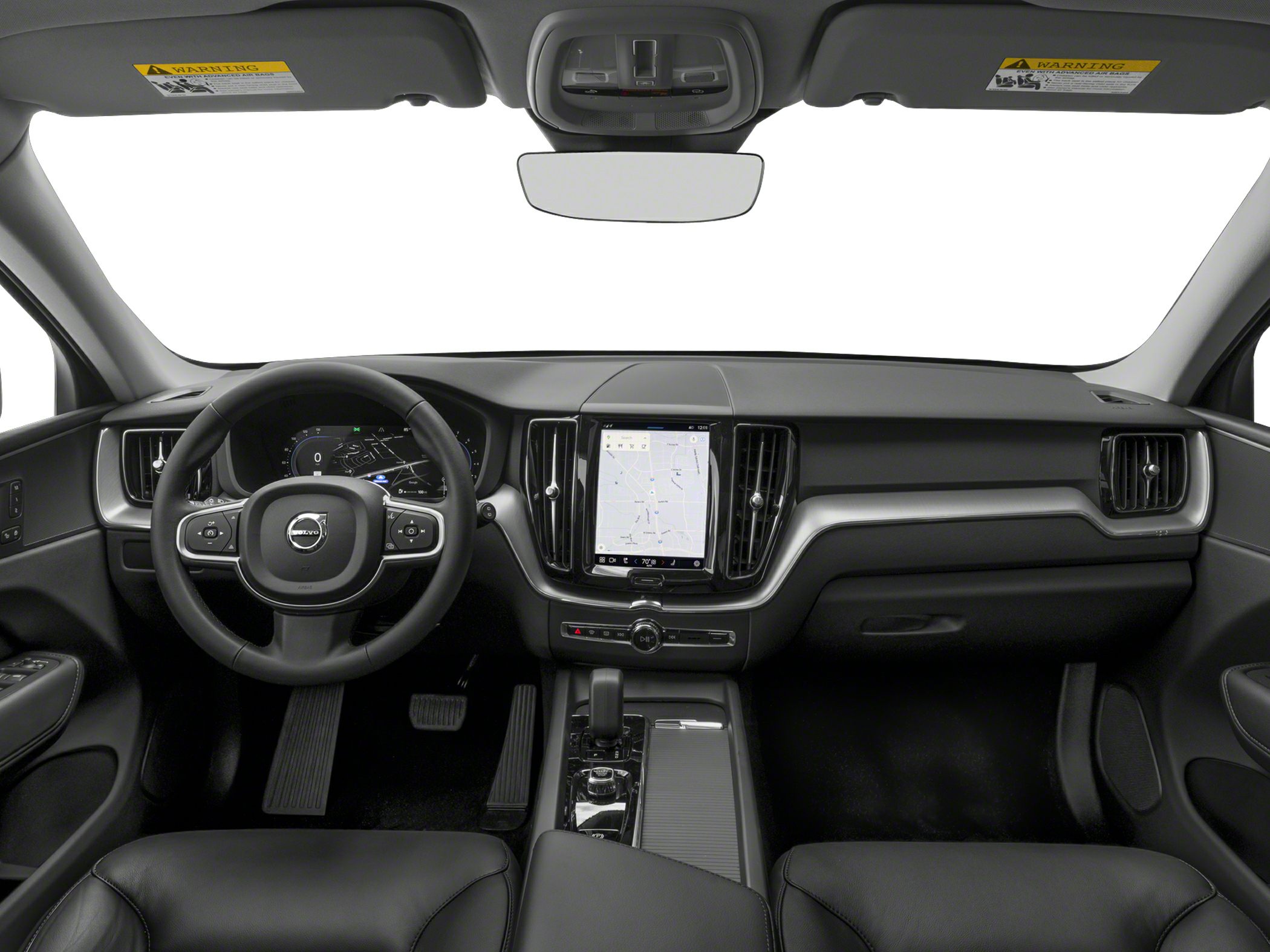 Digital dashboard and vertical touchscreen in modern SUV interior