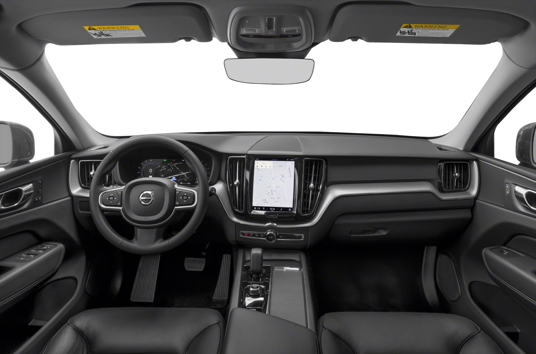 Digital dashboard and large central touchscreen navigation system