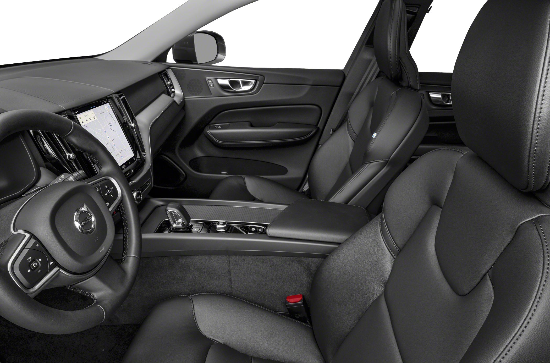 Leather seats and modern digital dashboard with center console