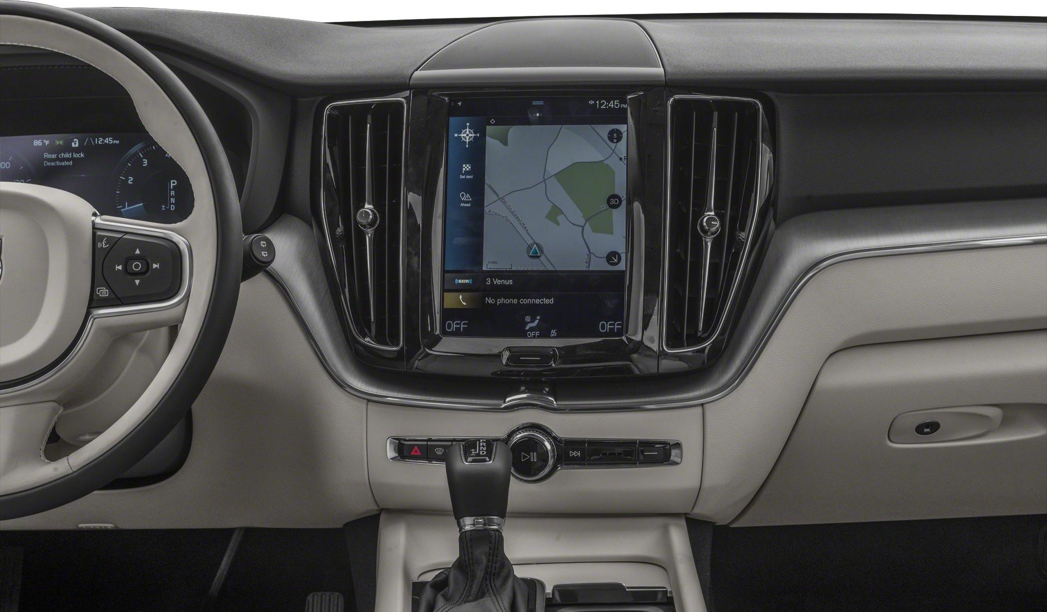 Large central touchscreen and digital instrument cluster in modern dashboard