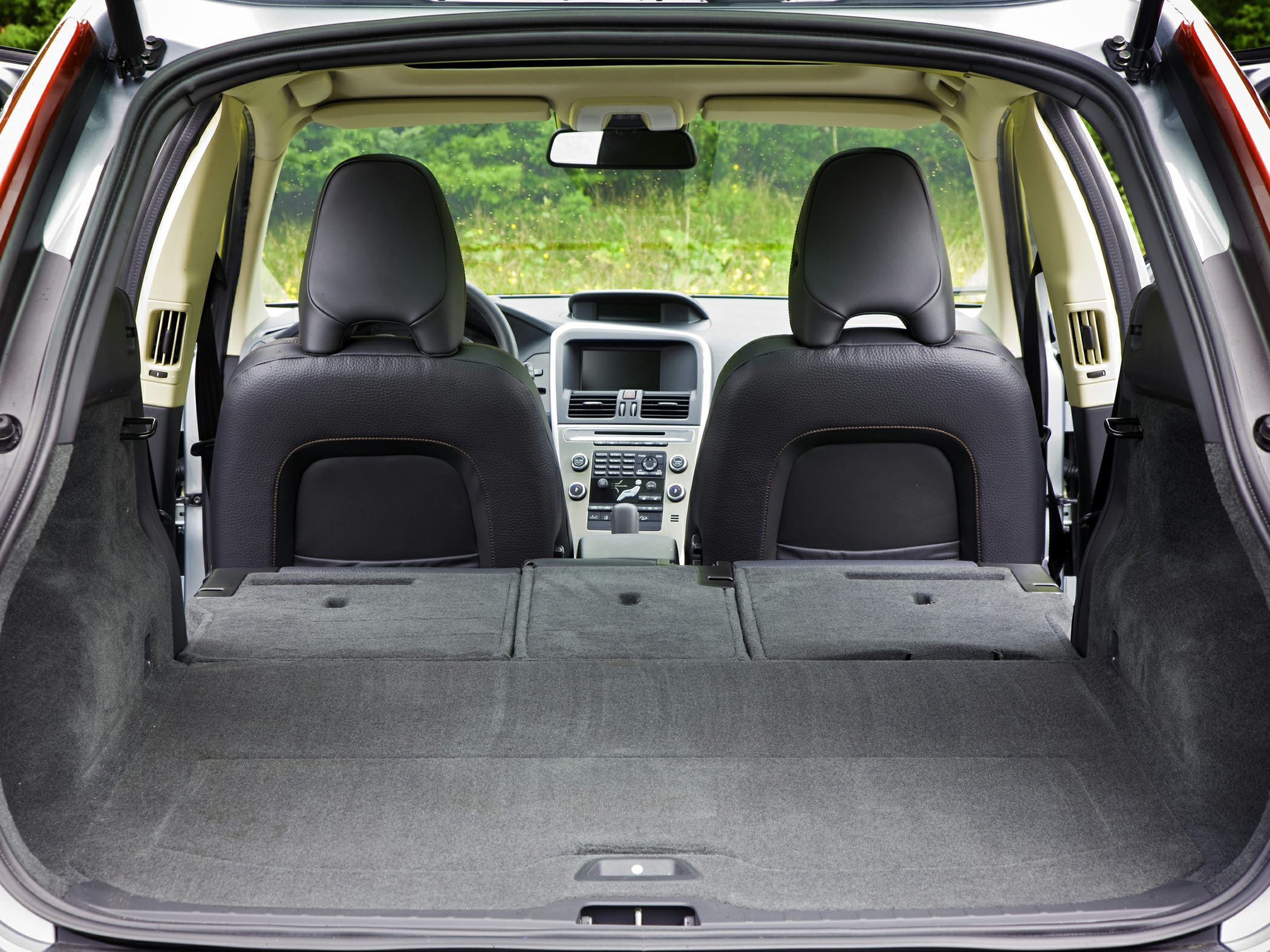 Folded rear seats and spacious cargo area