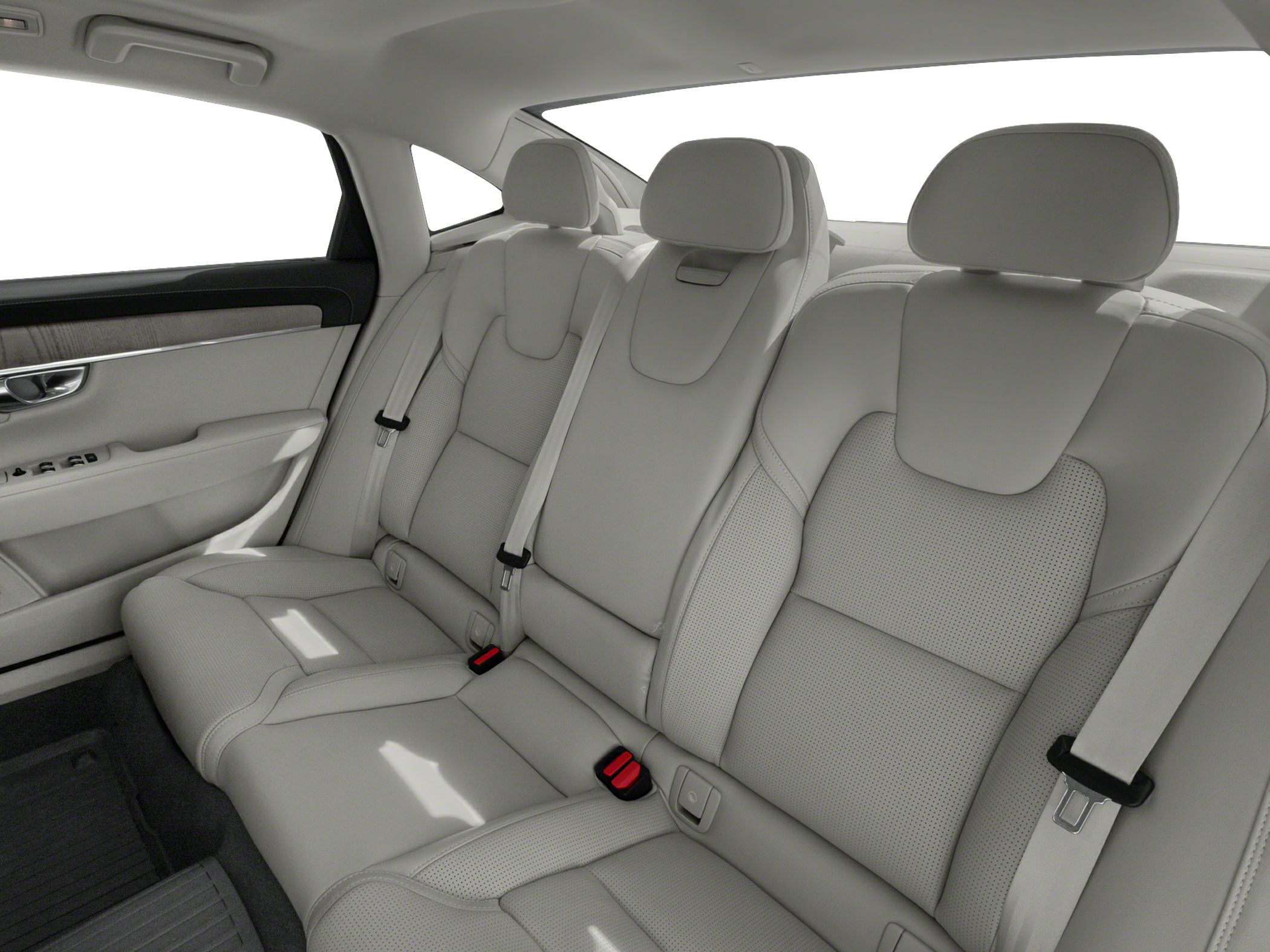 Rear leather seats with headrests and seat belts