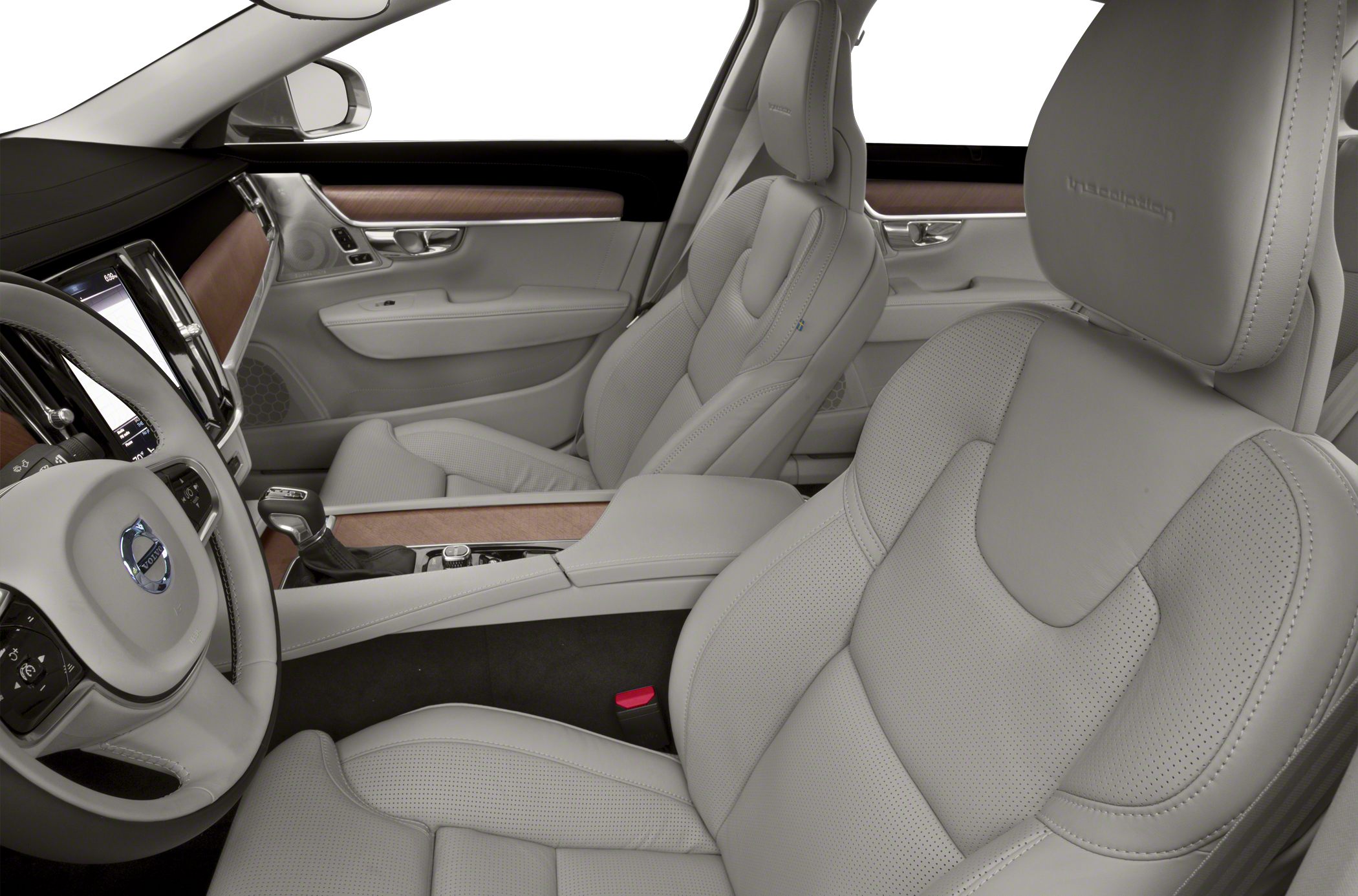 Premium leather seats and wood-trimmed dashboard interior