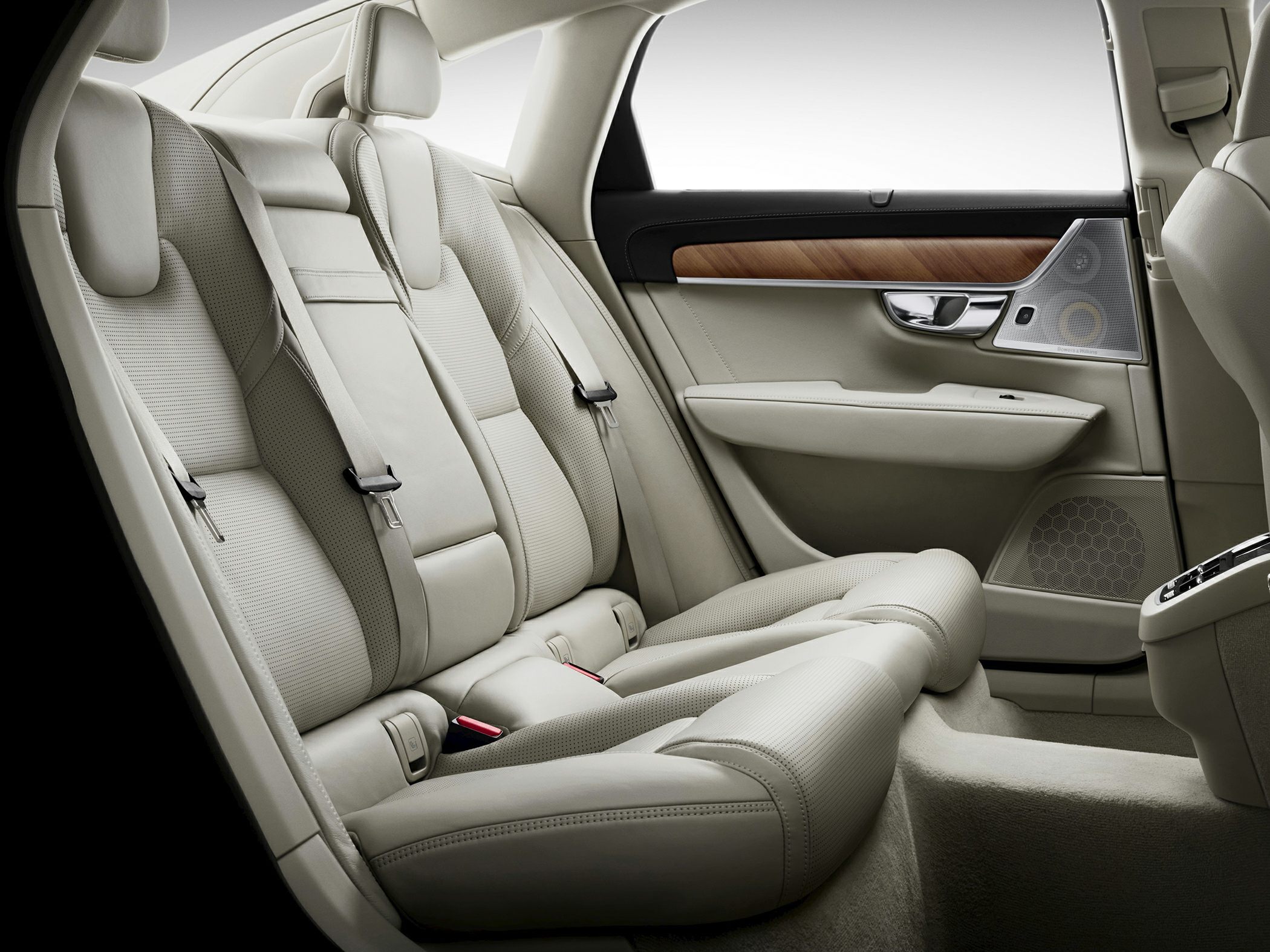 Leather rear seats with wood trim and premium speaker system