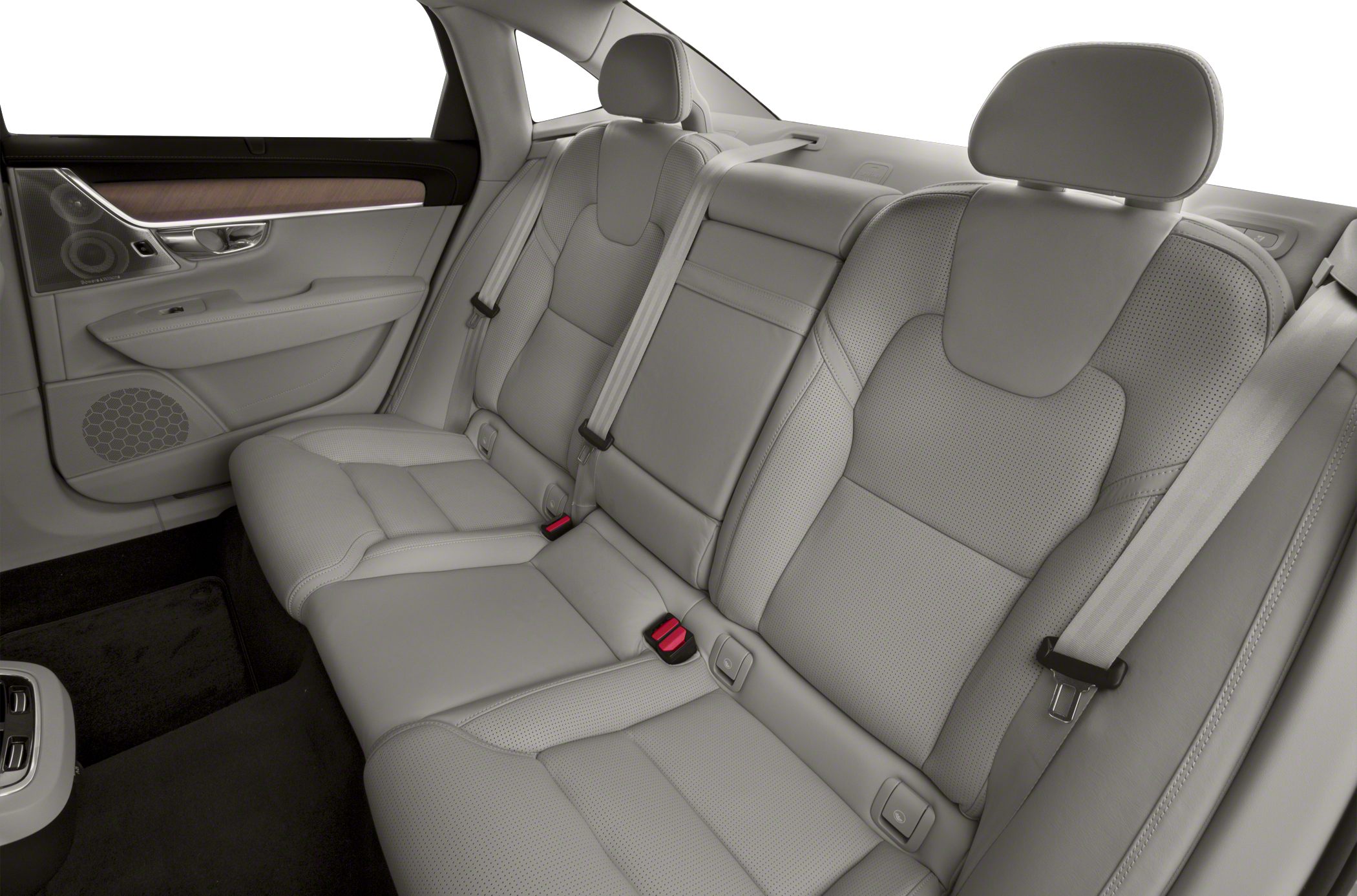 Luxury rear leather seats with perforation and built-in speakers