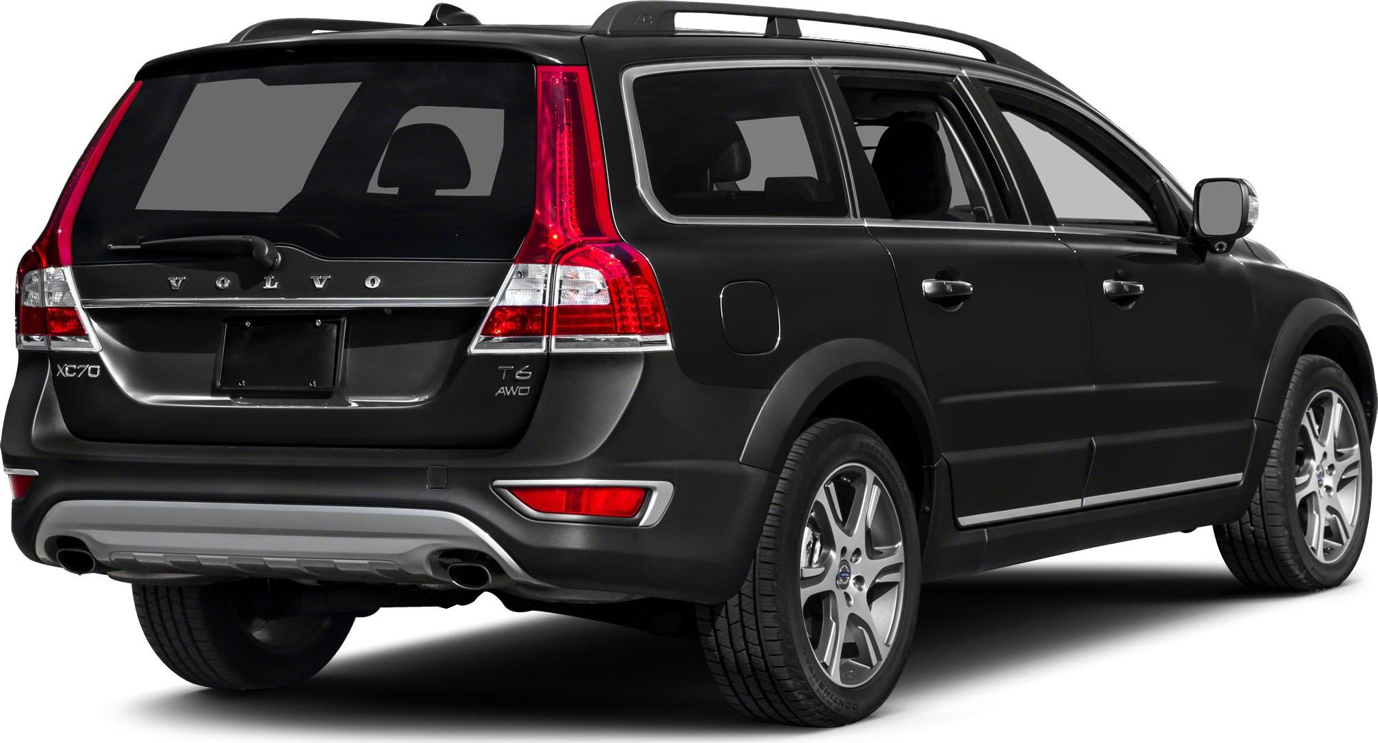Rear and side view of a station wagon with distinctive vertical taillights and roof rails