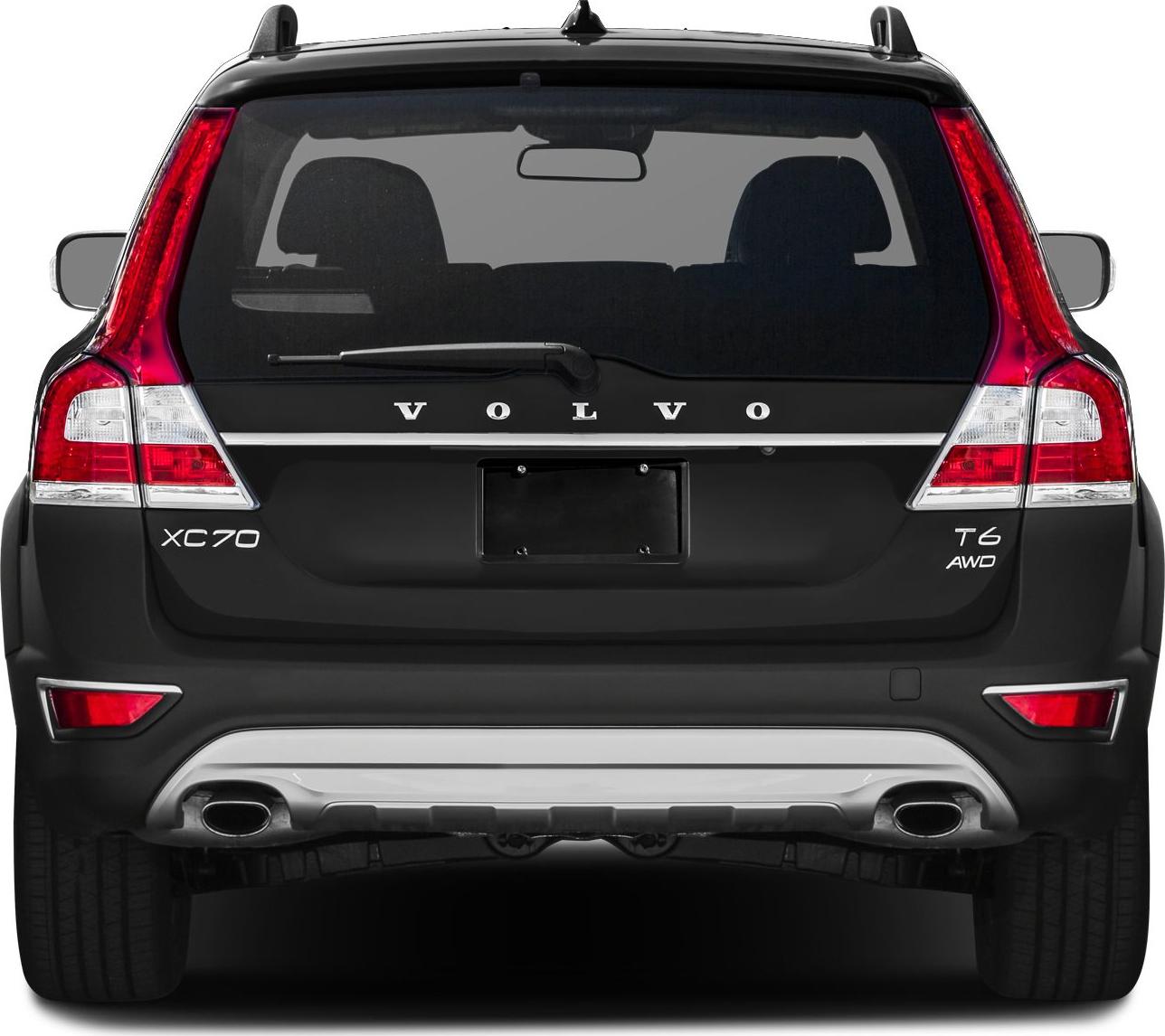 Rear view with taillights, dual exhausts, AWD badge