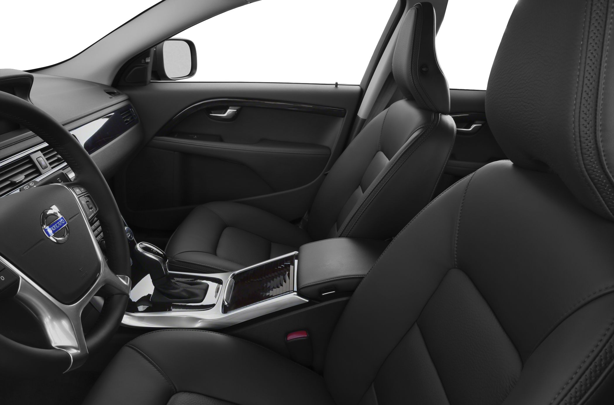 Leather front seats and central console with gear shifter