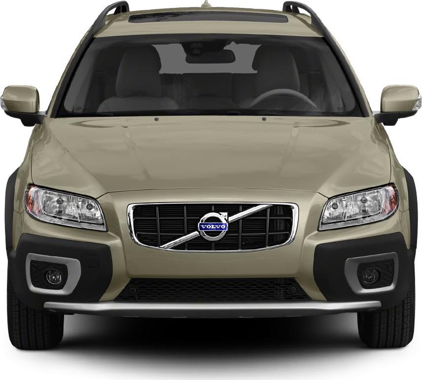 Front view with grille, headlights, fog lights, and roof rails