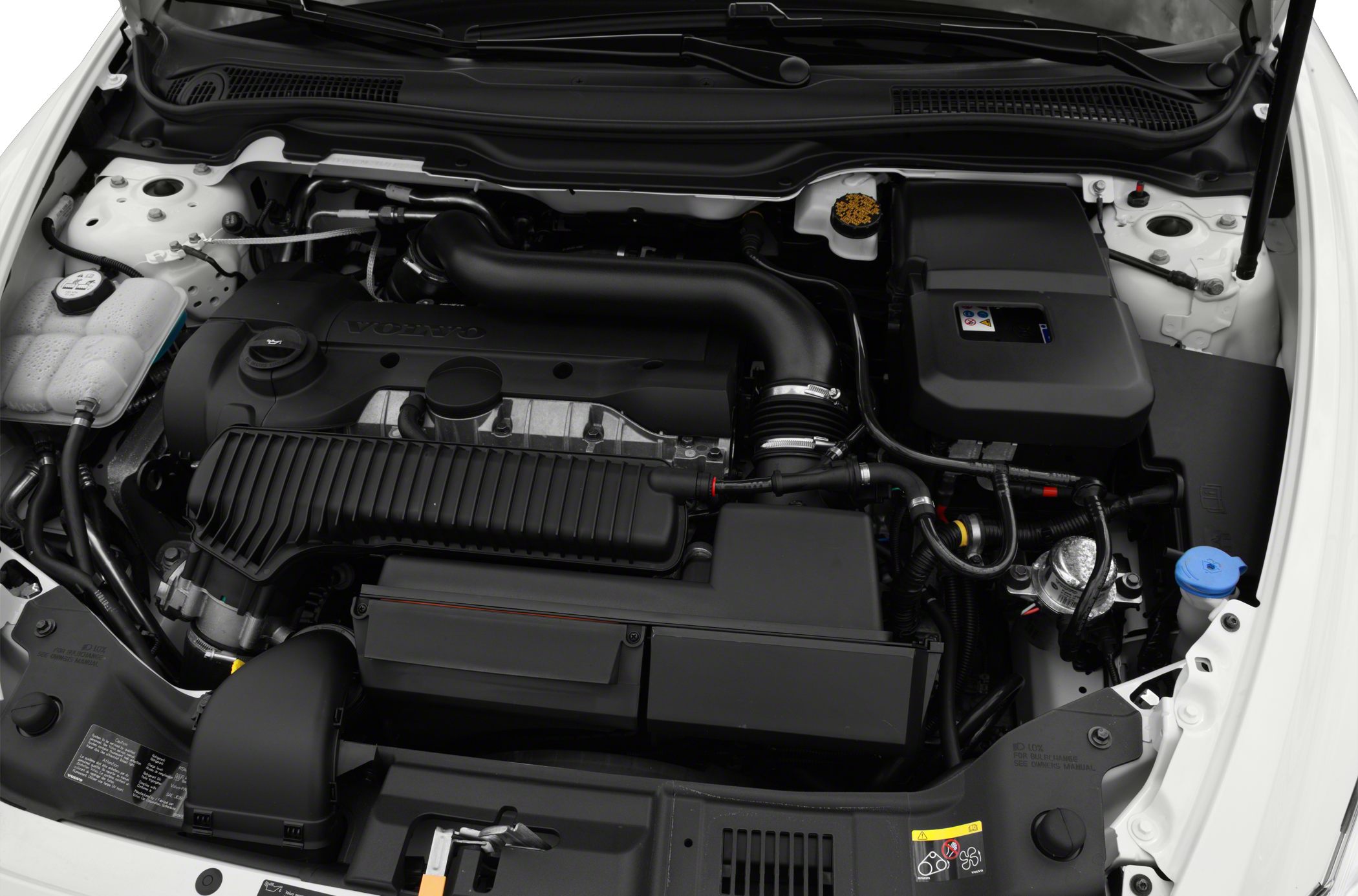 Clean engine bay with compact, modern engine components