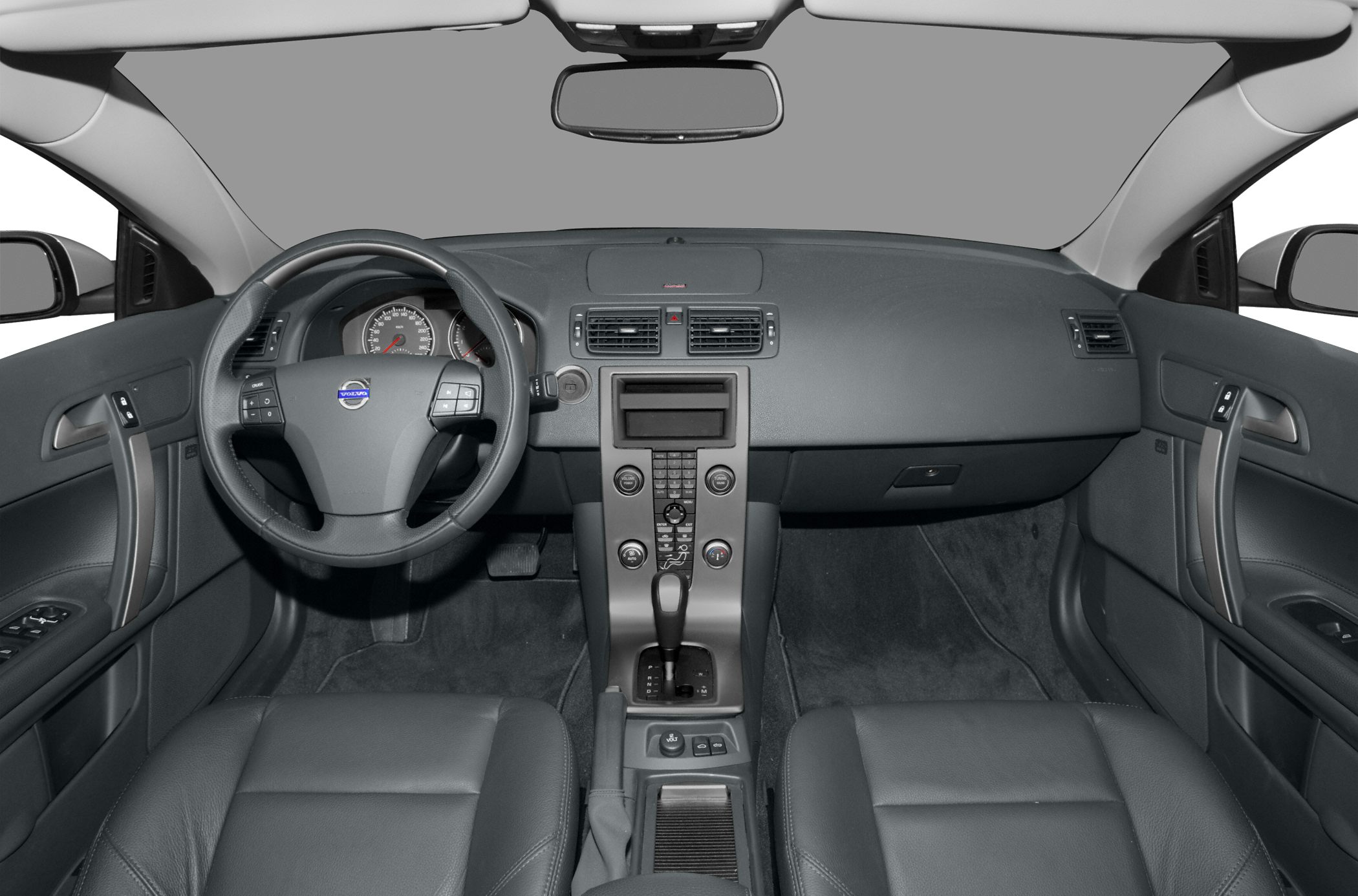 Dashboard, steering wheel, center console, and leather seats interior