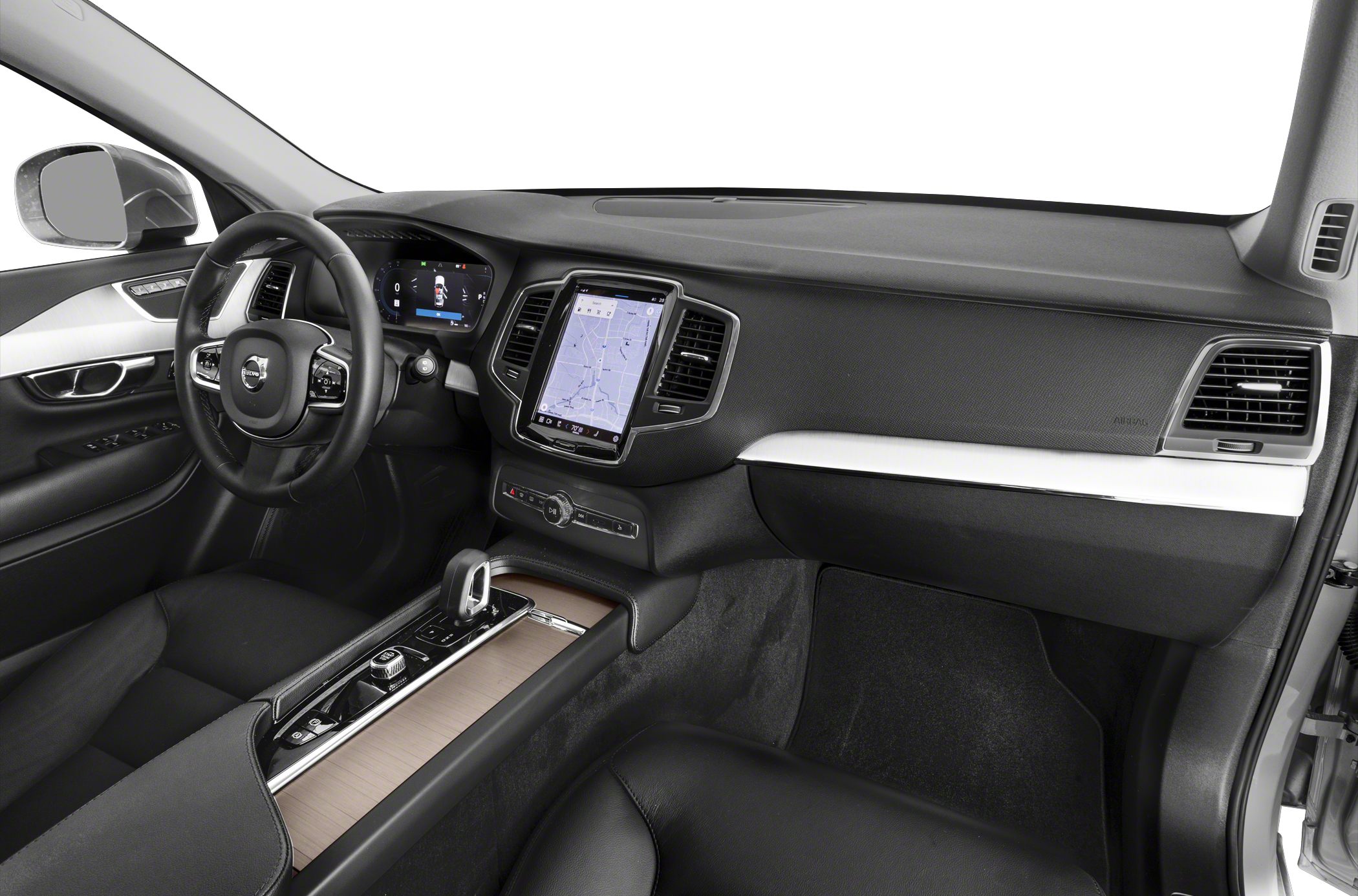 Digital dashboard with touchscreen and modern center console