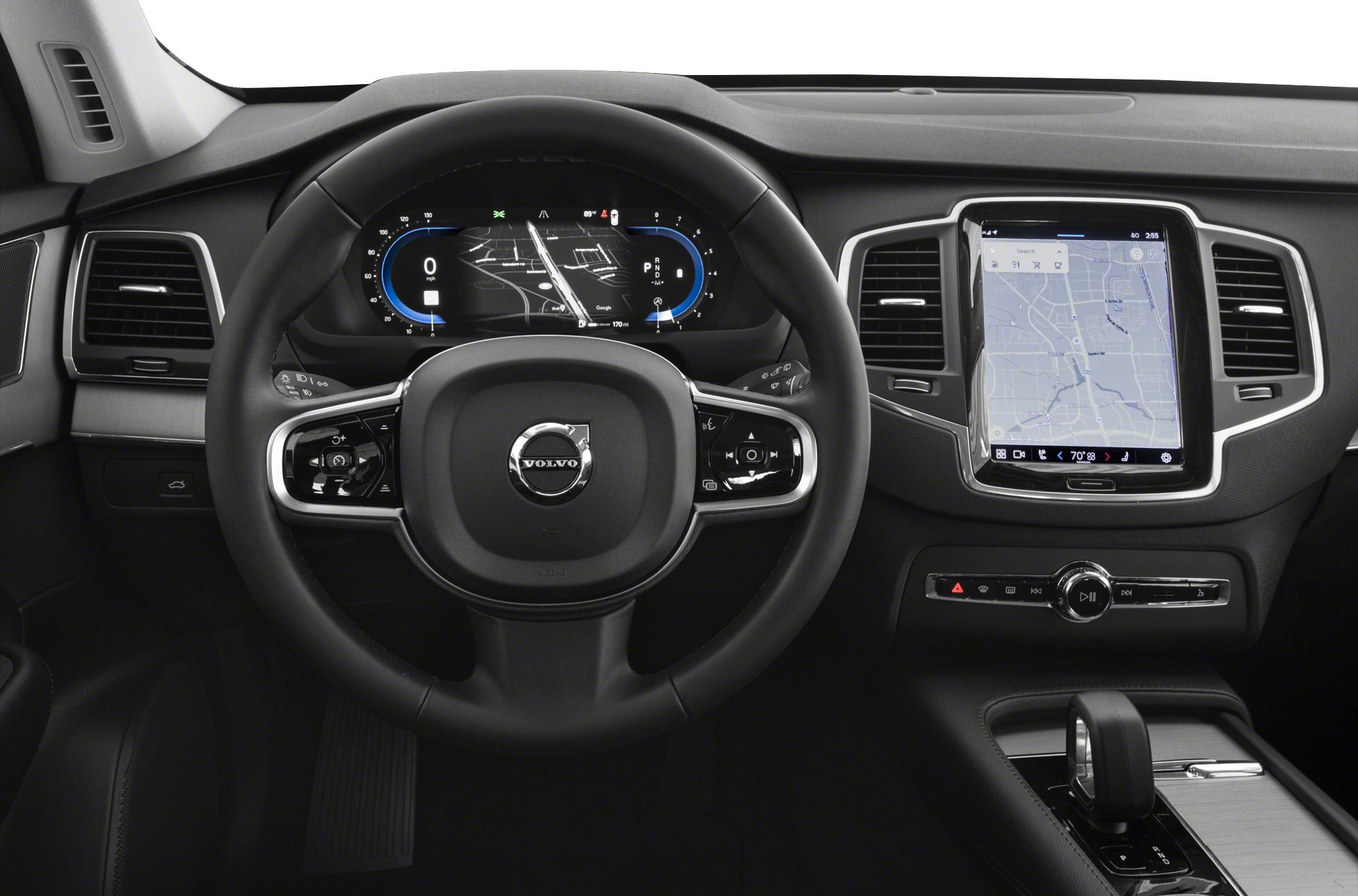 Digital instrument cluster and touchscreen infotainment in modern luxury SUV