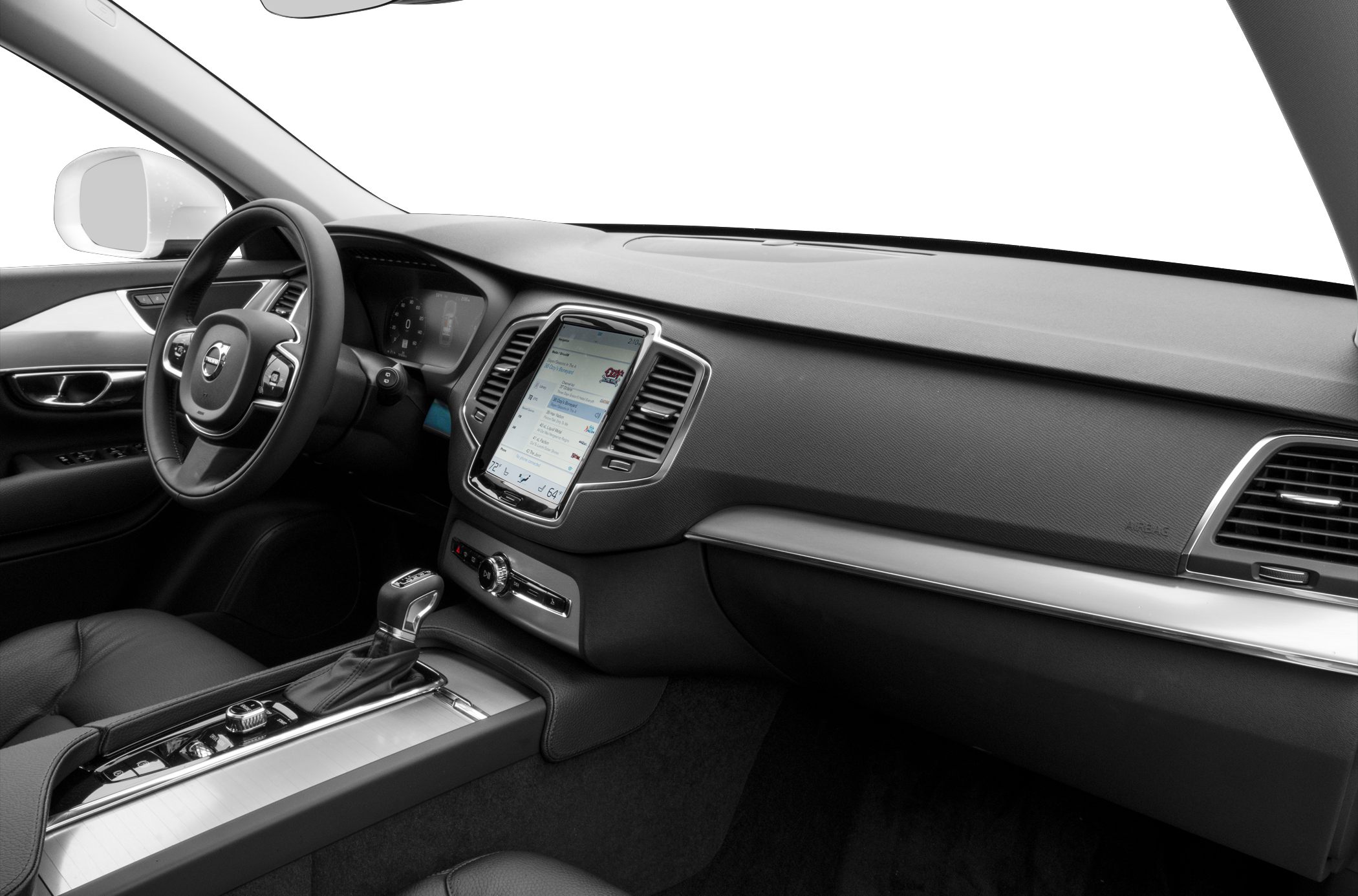 Modern SUV dashboard with touchscreen infotainment center