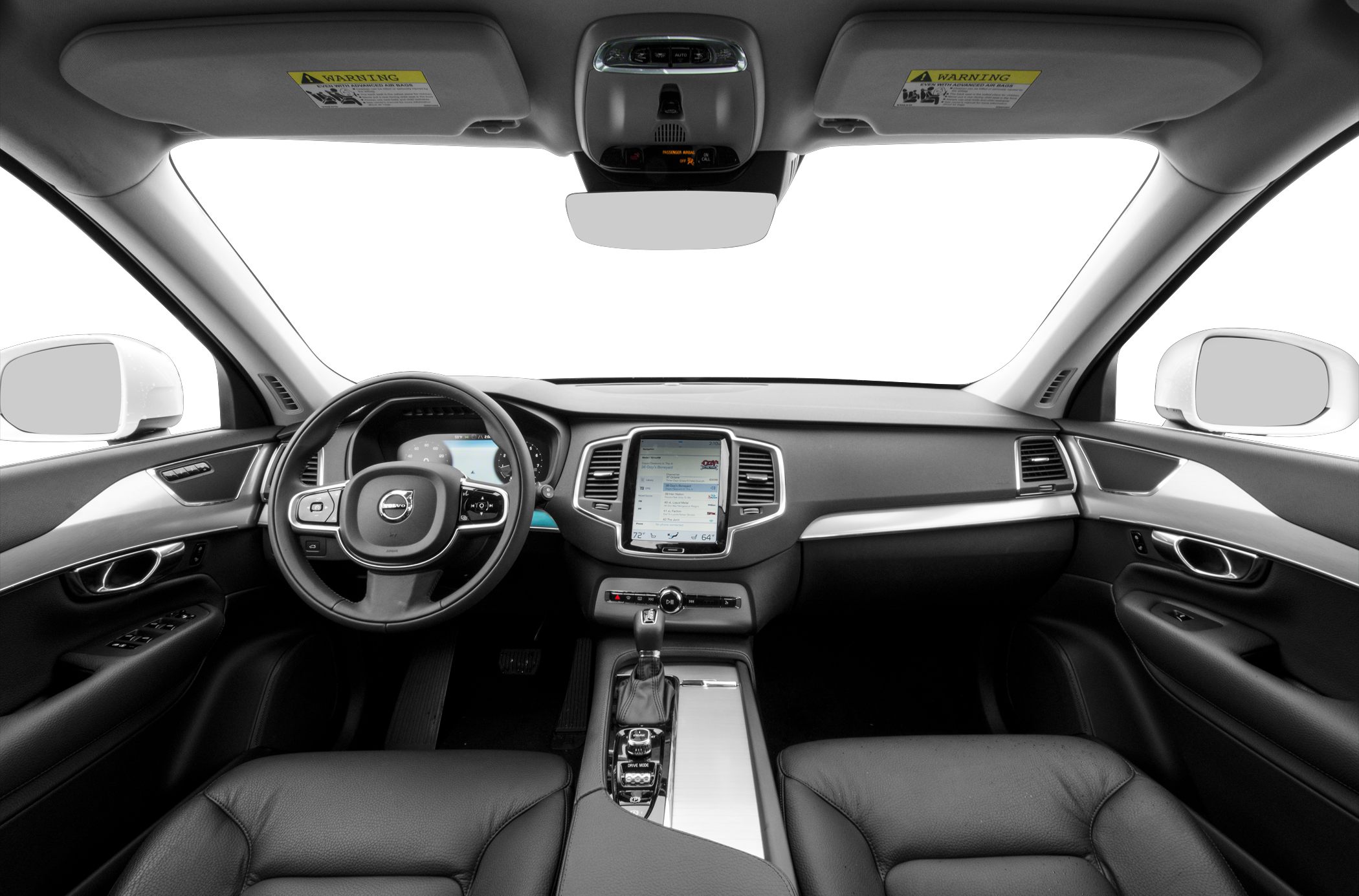 Dashboard interior with central touchscreen and leather seats