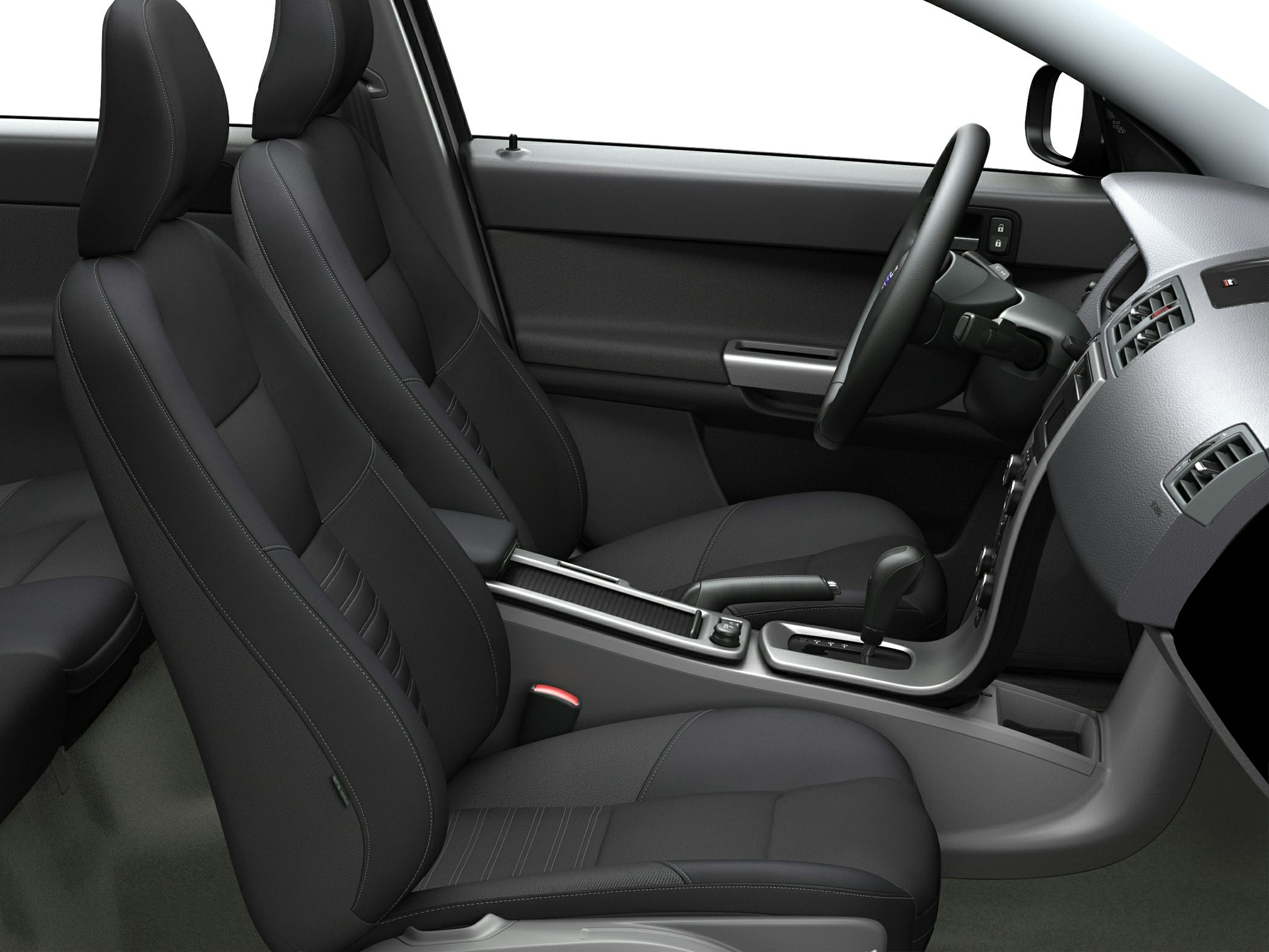 Ergonomic front seats and modern dashboard with central console