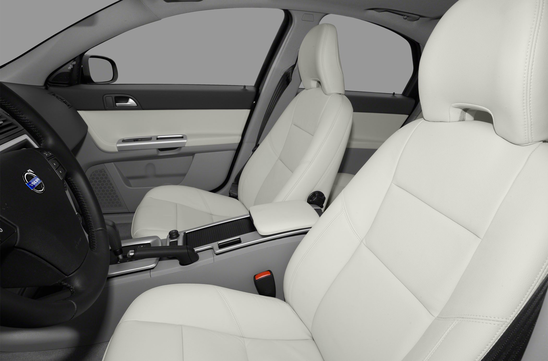 White leather seats and dashboard interior design