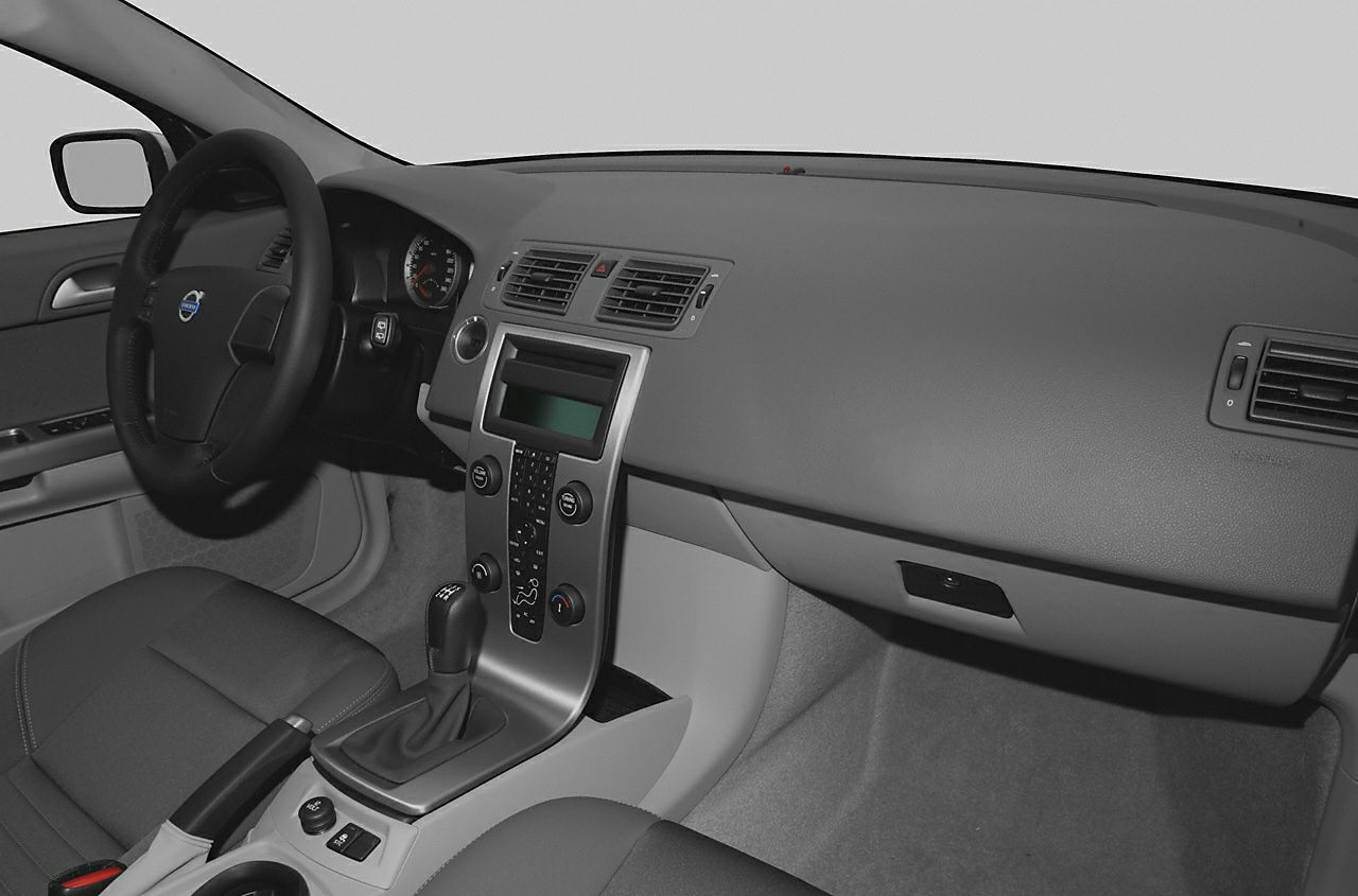 Dashboard and center console with steering wheel and automatic gear selector