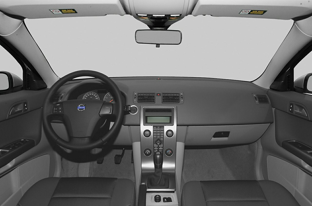Dashboard, steering wheel, and center console view