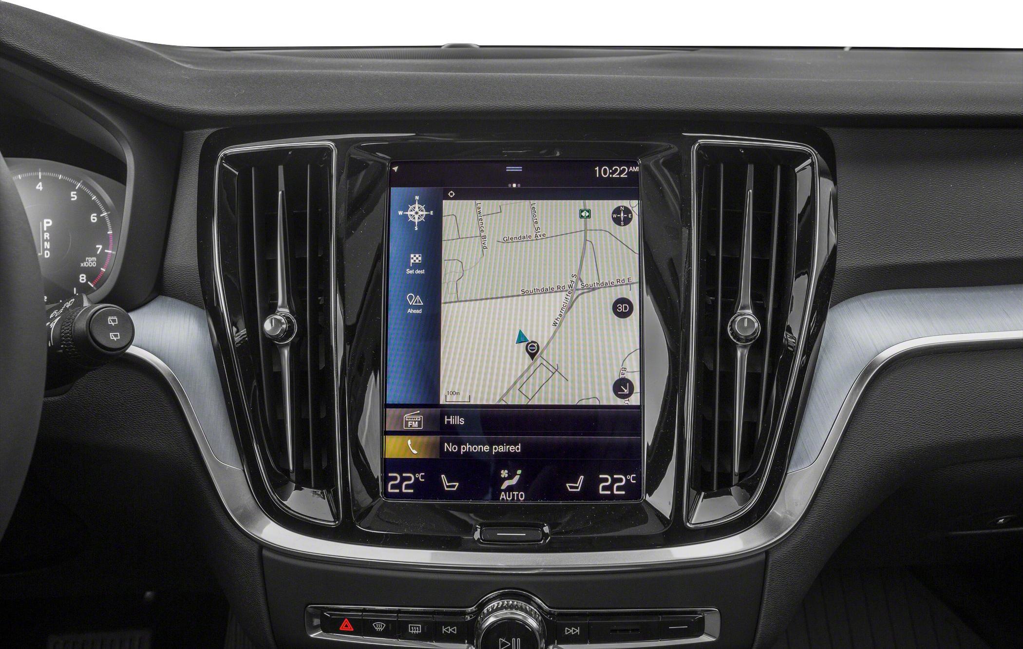 Touchscreen infotainment and dashboard climate controls