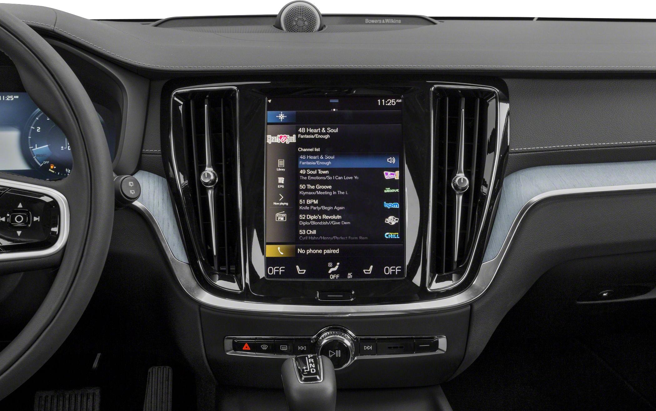 Center console with touchscreen and gear selector