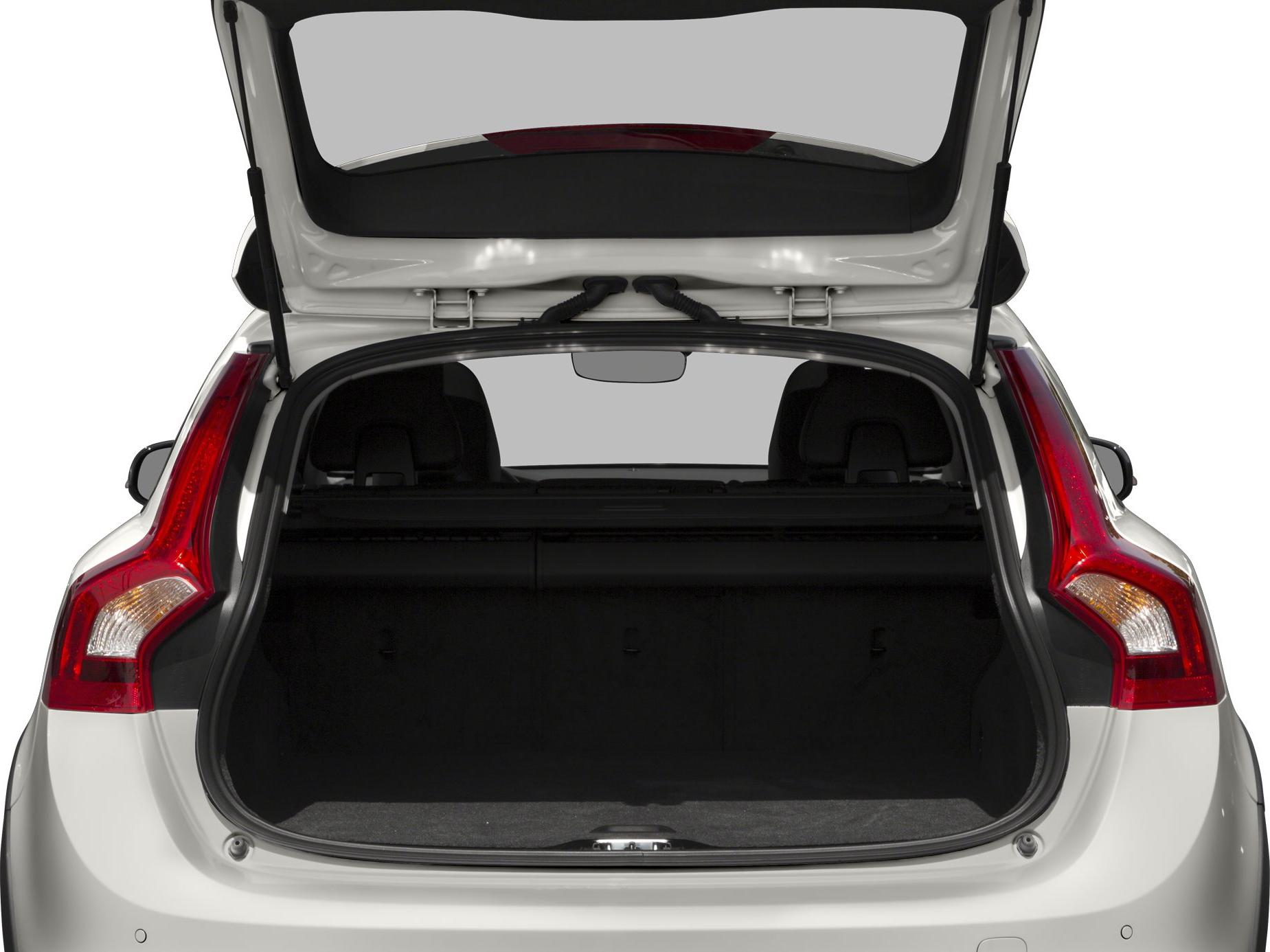 Open trunk space with visible rear seats in a hatchback