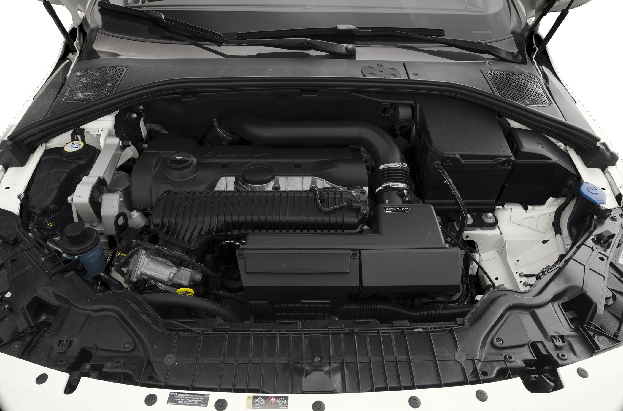 Detailed engine bay with intake system and fluid reservoirs