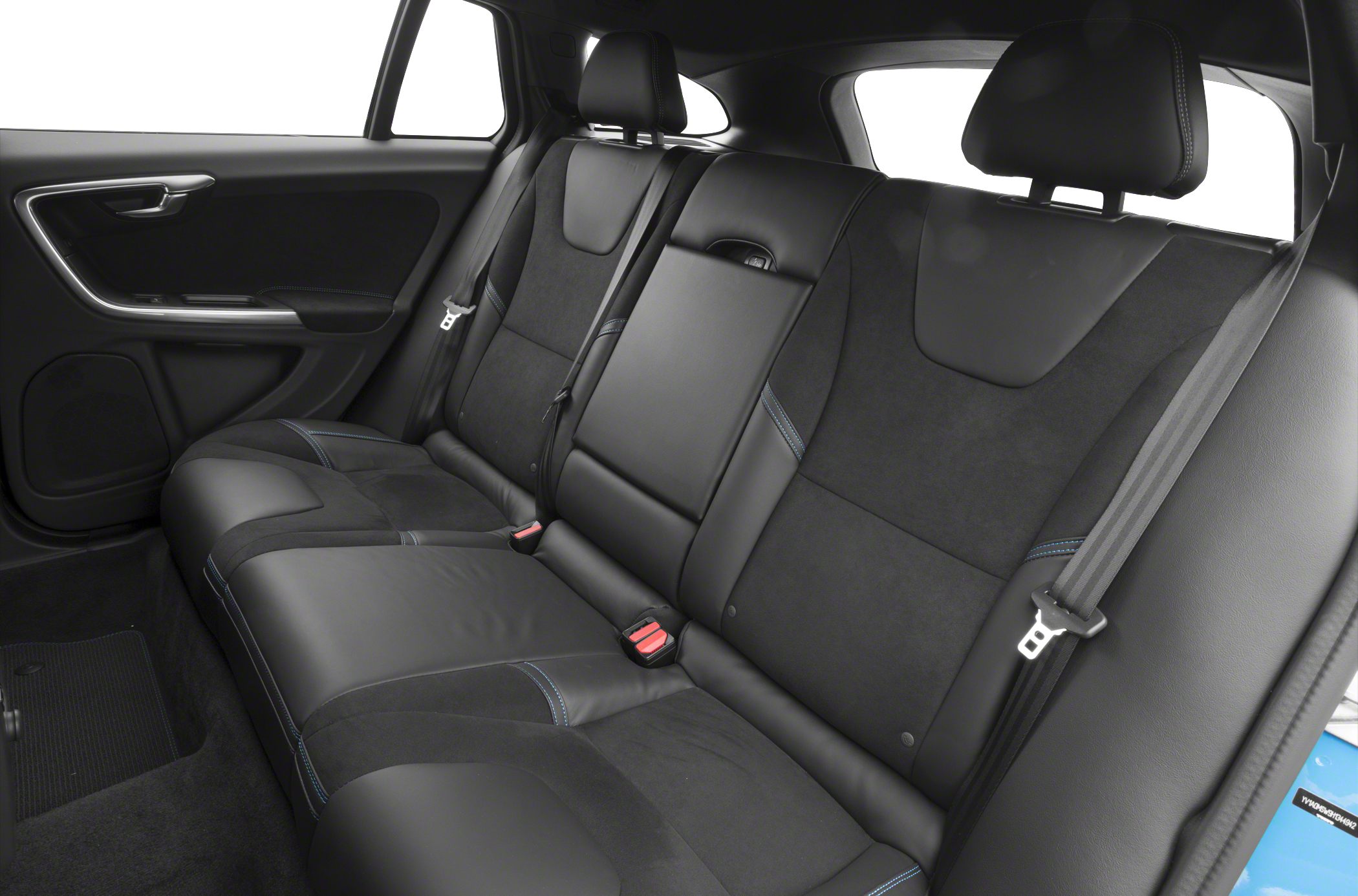 Rear passenger seats with premium upholstery and integrated headrests